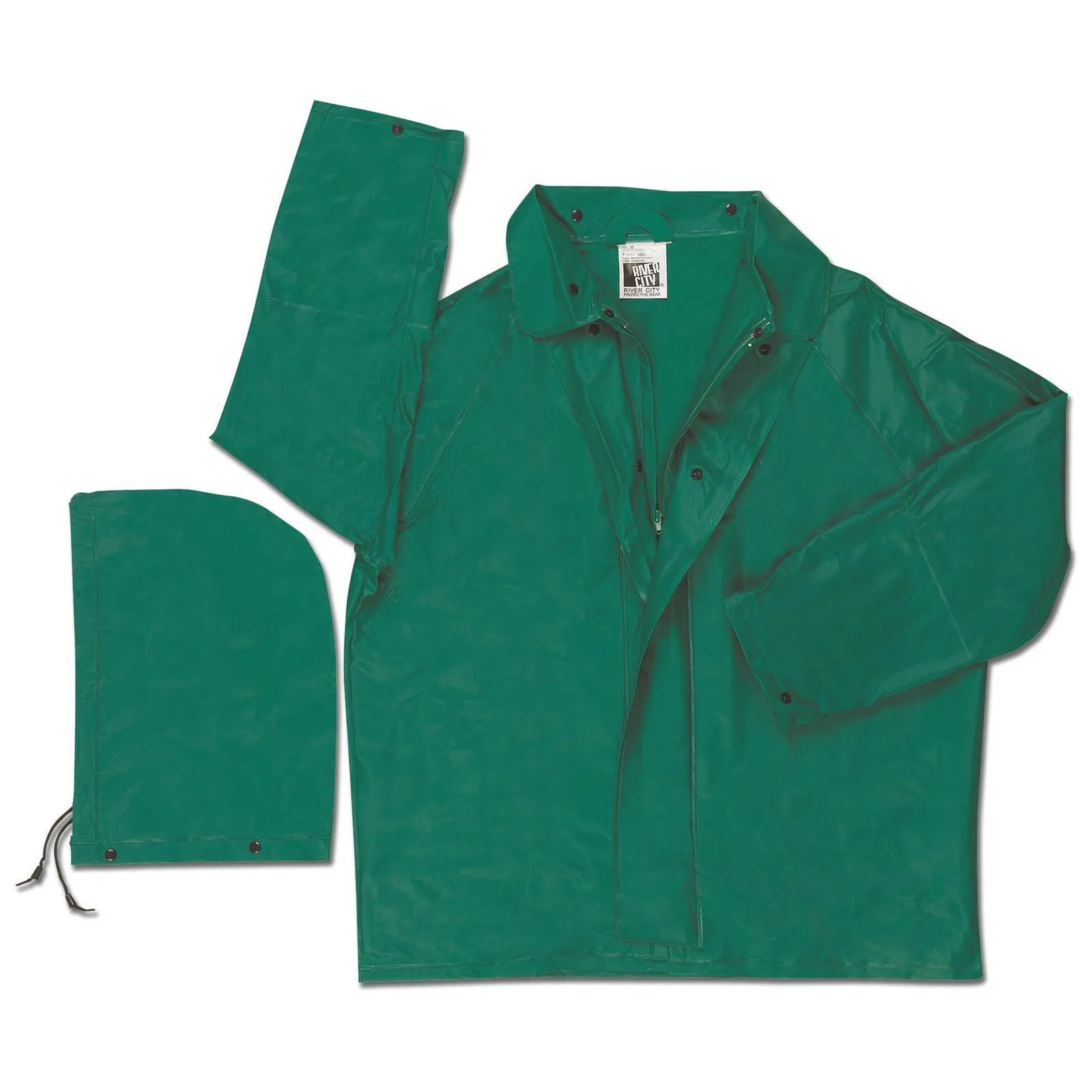 388JX2 MCR Dominator Flame Resistant,.42mm,PVC/nylon/PVC,Jacket,W/Detach Hood,Green