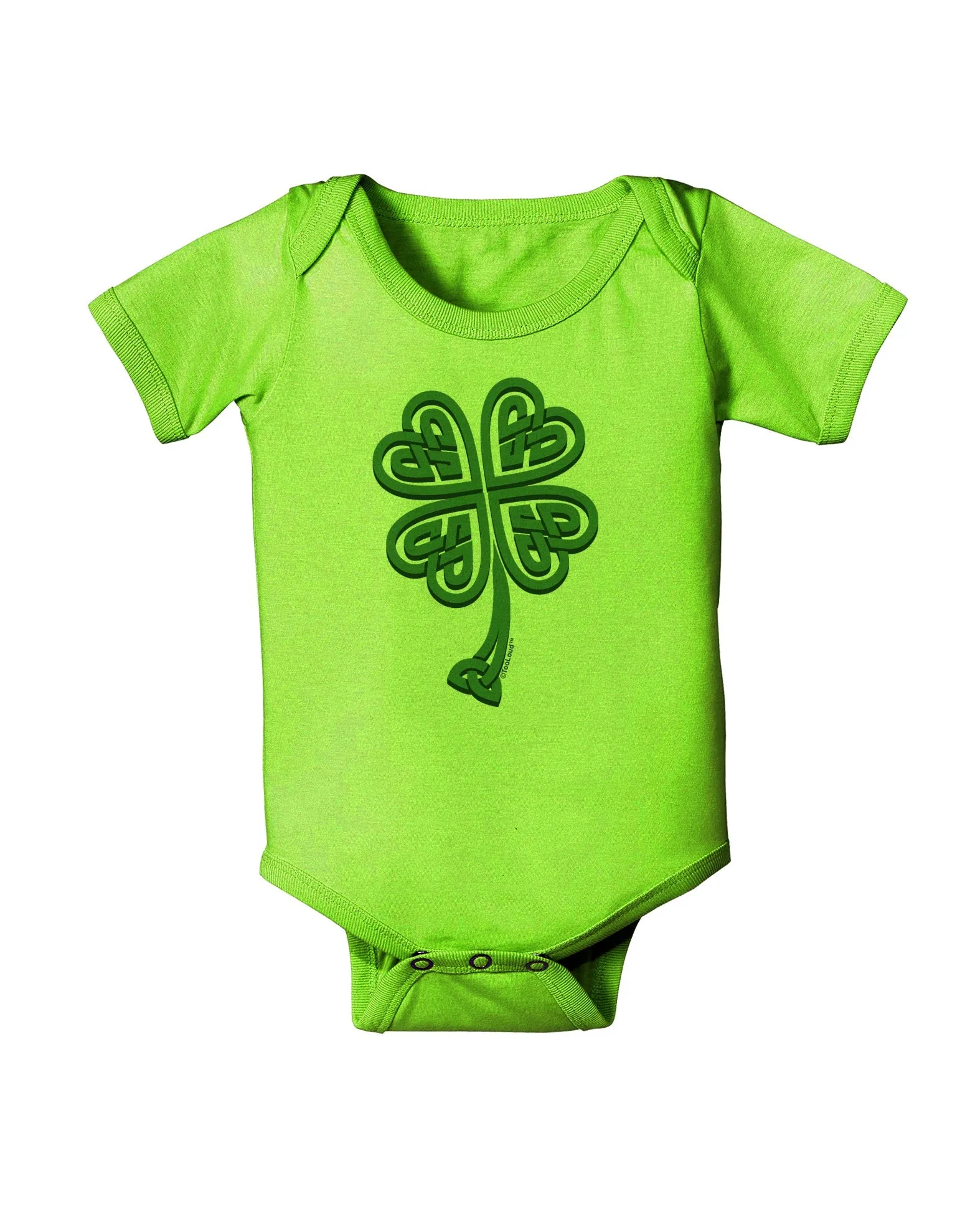 3D Style Celtic Knot 4 Leaf Clover Baby Romper Bodysuit