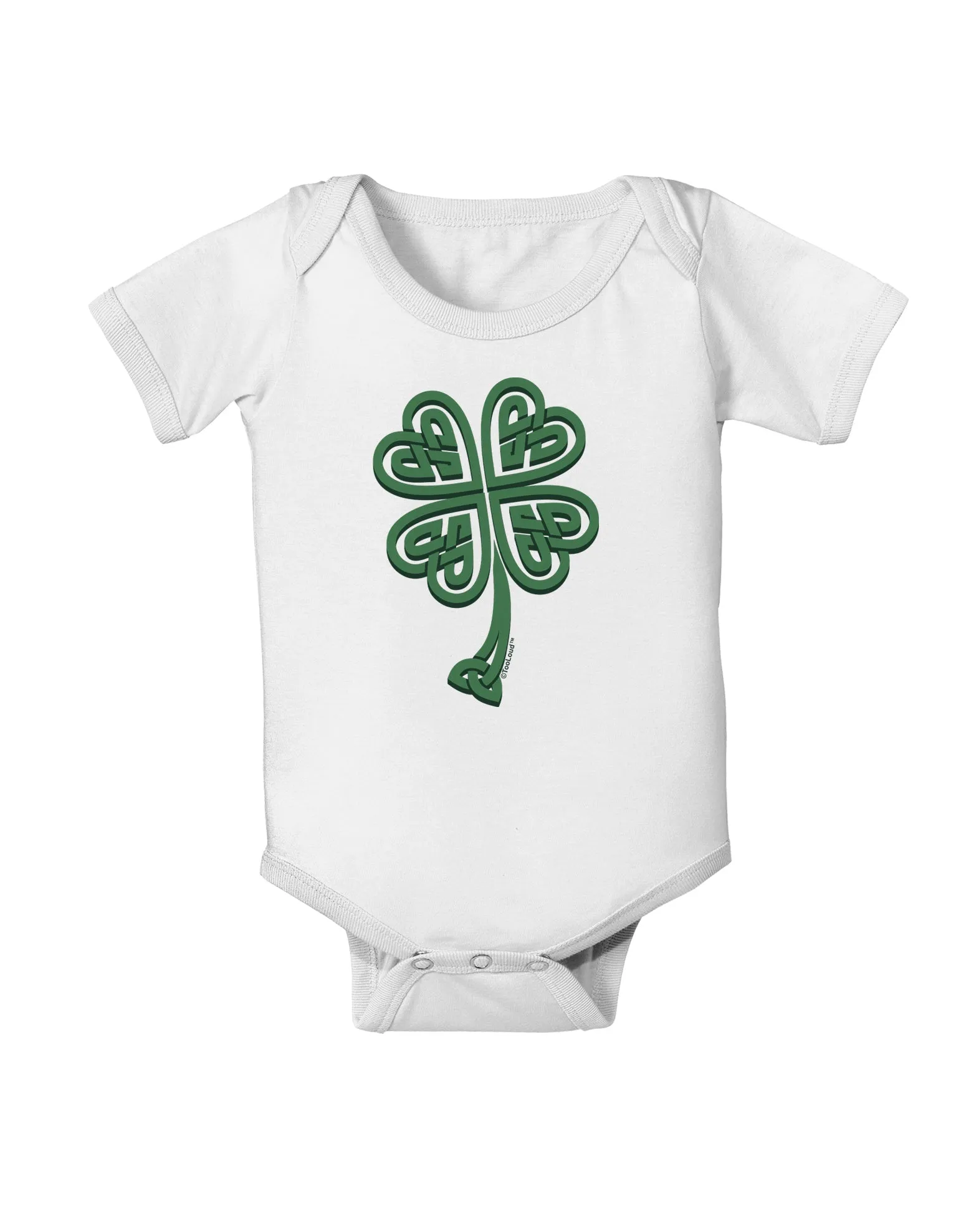 3D Style Celtic Knot 4 Leaf Clover Baby Romper Bodysuit