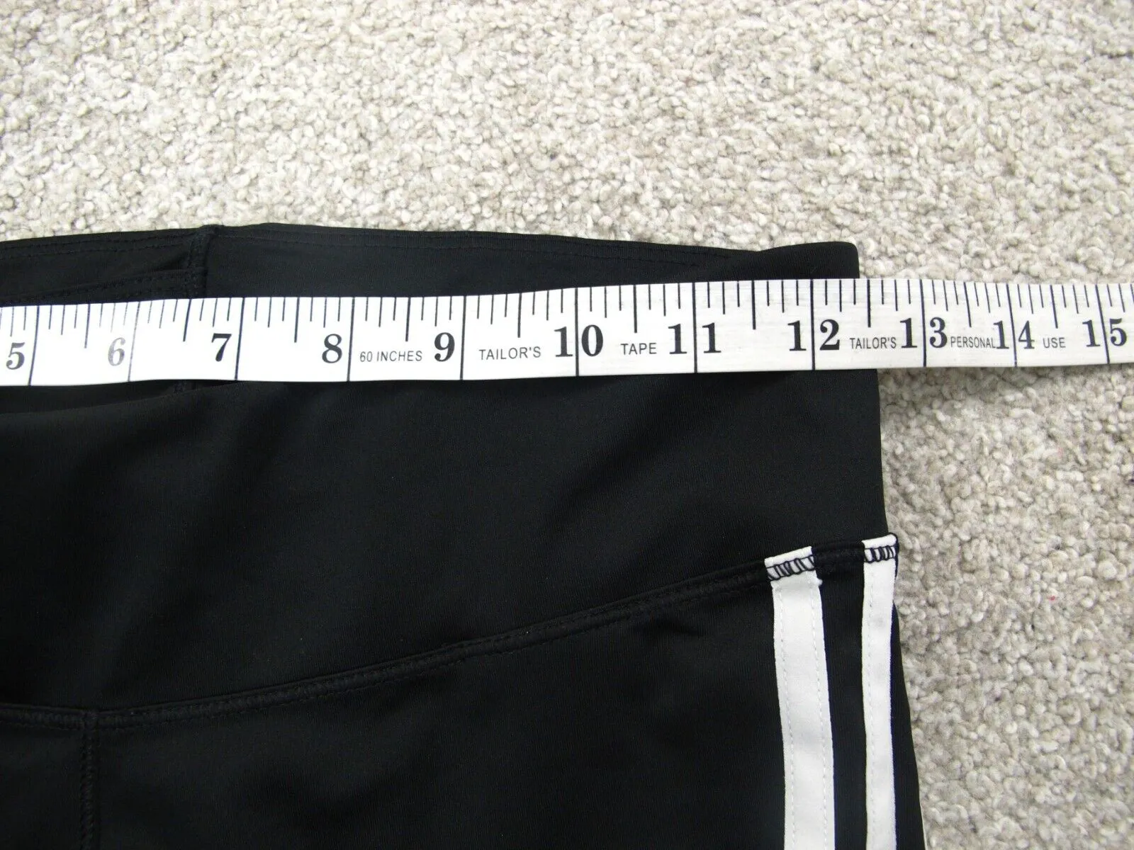 Adidas Climalite Womens Legging Pant 3 Stripe Elastic Waist Low Rise Black SZ S