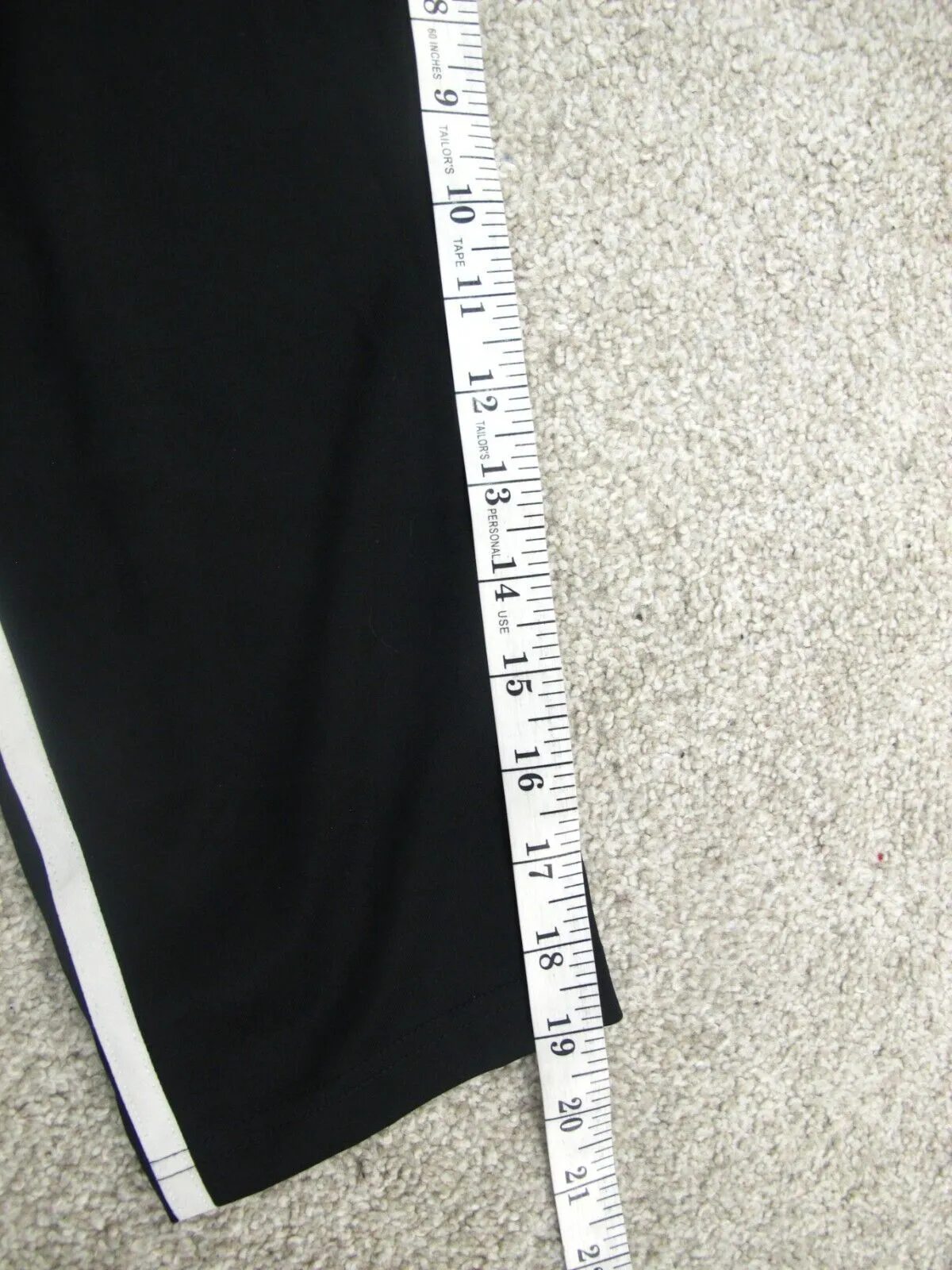 Adidas Climalite Womens Legging Pant 3 Stripe Elastic Waist Low Rise Black SZ S