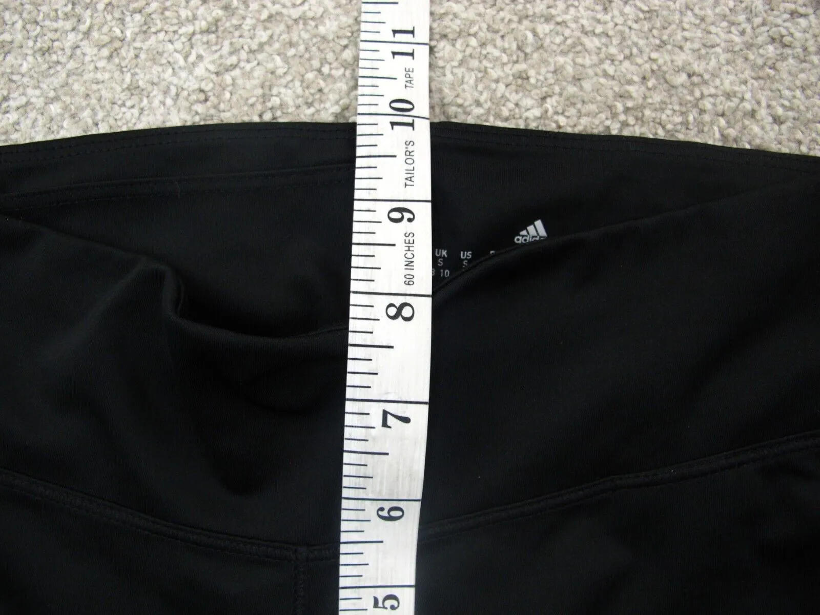 Adidas Climalite Womens Legging Pant 3 Stripe Elastic Waist Low Rise Black SZ S