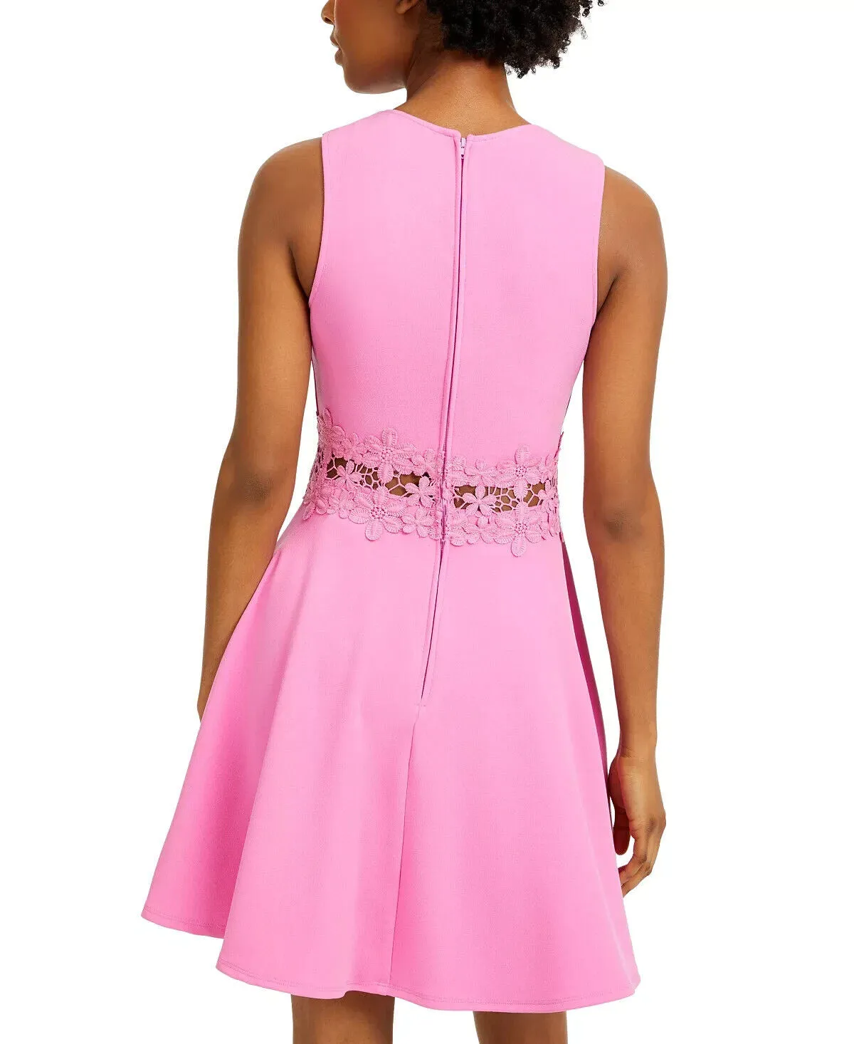 B Darlin Juniors' Peekaboo Lace-Trim Dress