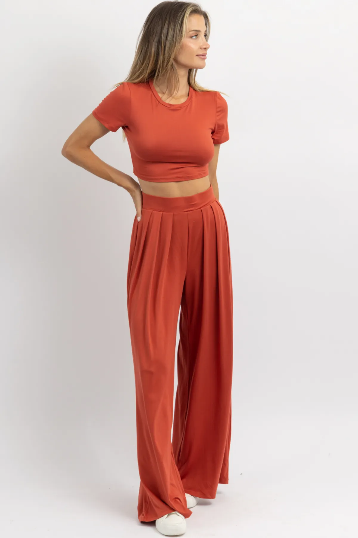 BUTTER SOFT BRICK PALAZZO PANT SET *BACK IN STOCK*