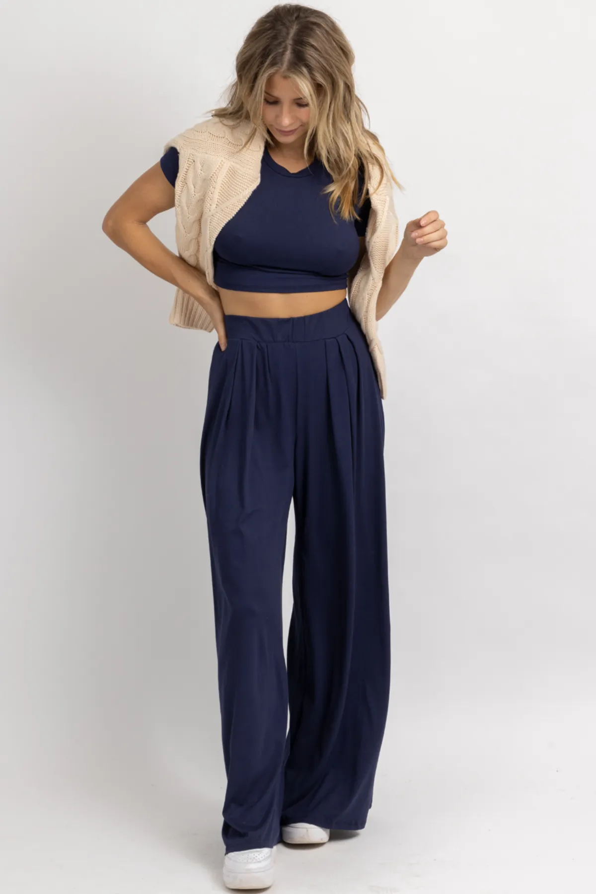 BUTTER SOFT COPENHAGEN BLUE PALAZZO SET *BACK IN STOCK*