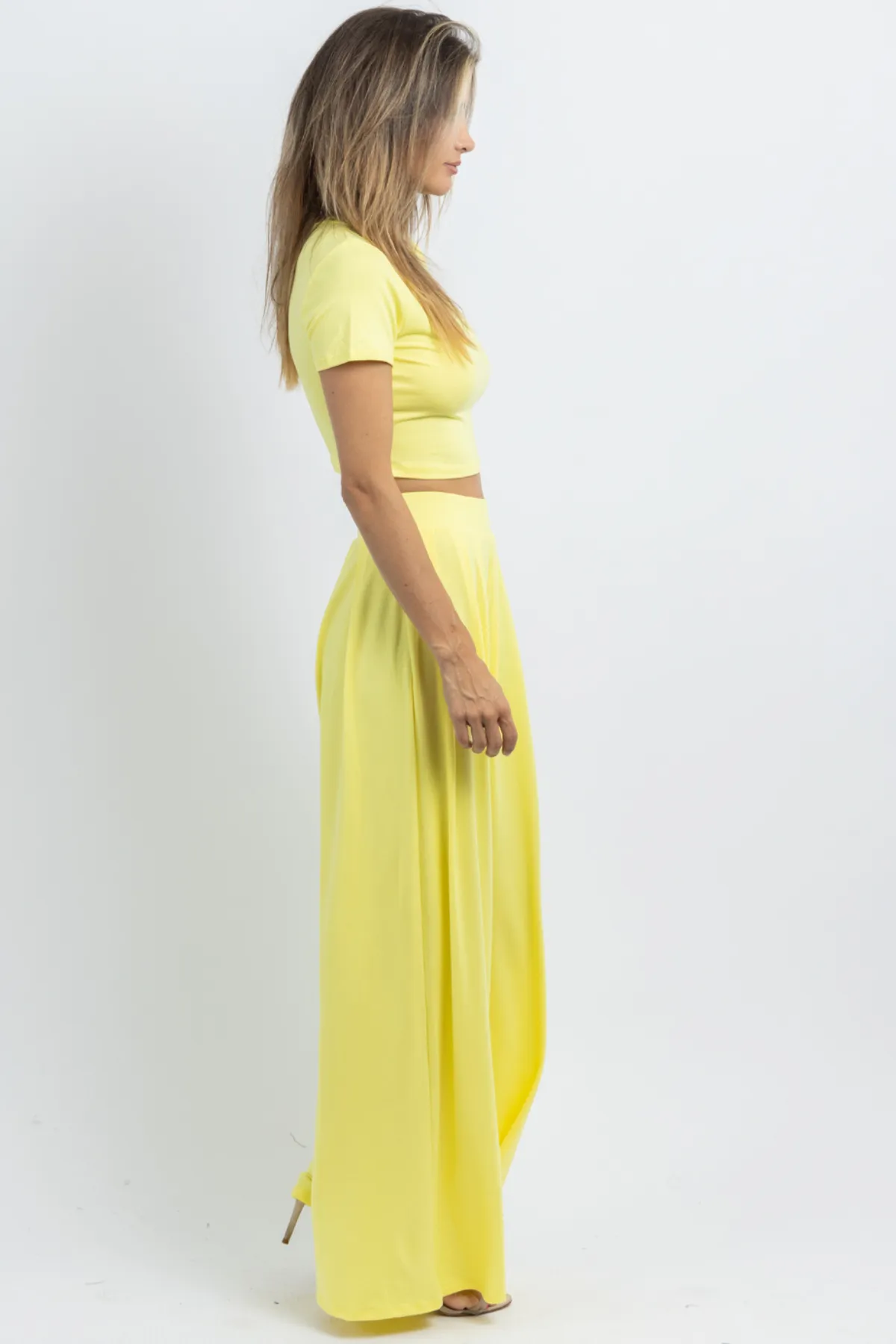 BUTTER SOFT LEMON PALAZZO PANT SET *BACK IN STOCK*