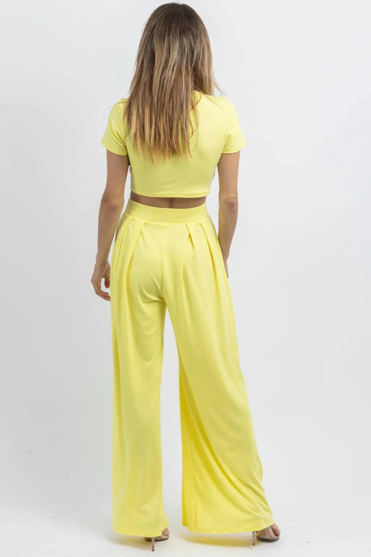 BUTTER SOFT LEMON PALAZZO PANT SET *BACK IN STOCK*