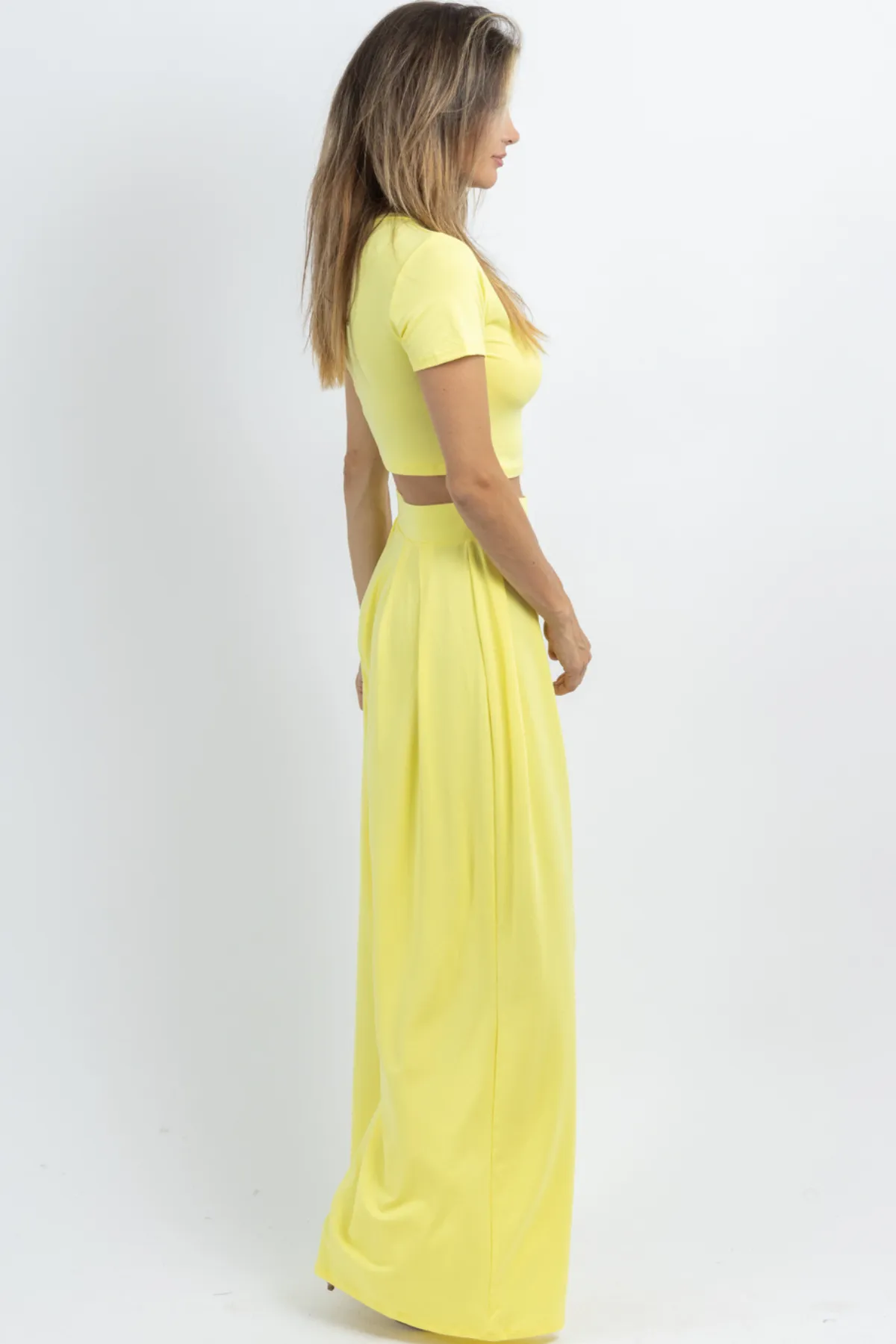 BUTTER SOFT LEMON PALAZZO PANT SET *BACK IN STOCK*