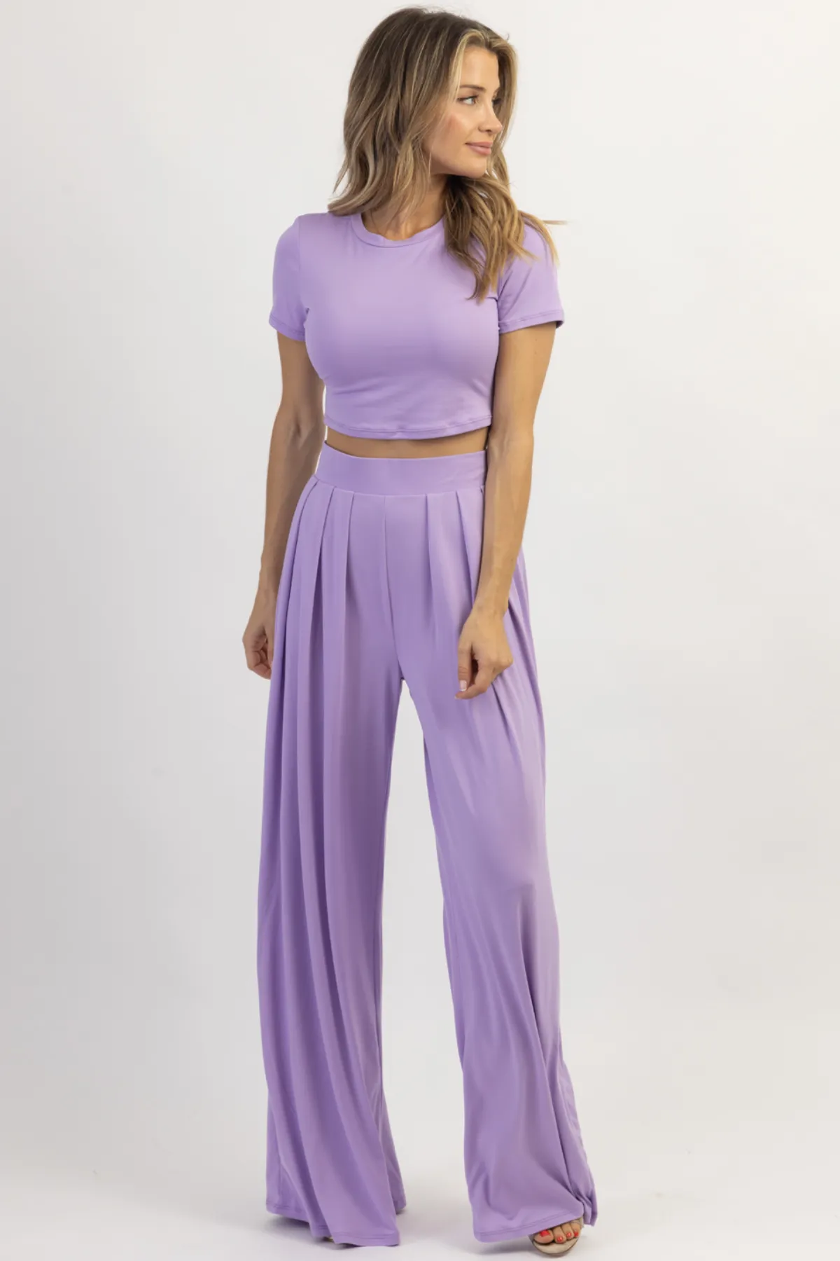 BUTTER SOFT LILAC PALAZZO PANT SET *BACK IN STOCK*