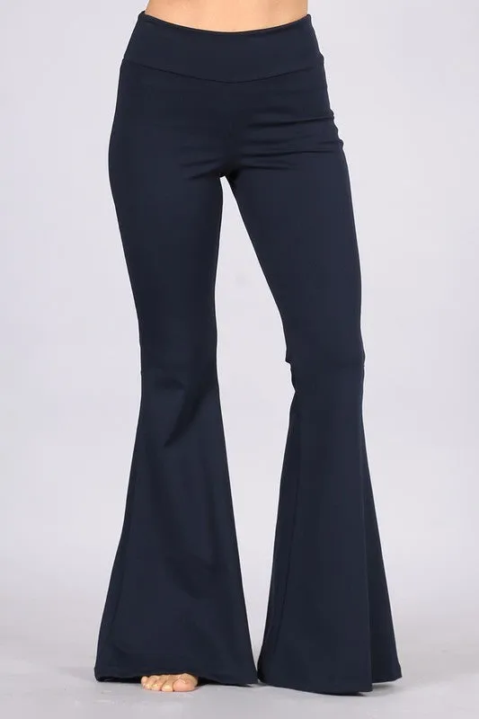 Chatoyant Solid Ponte Back Pocket Flare Pants