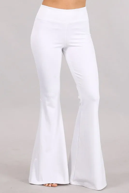Chatoyant Solid Ponte Back Pocket Flare Pants