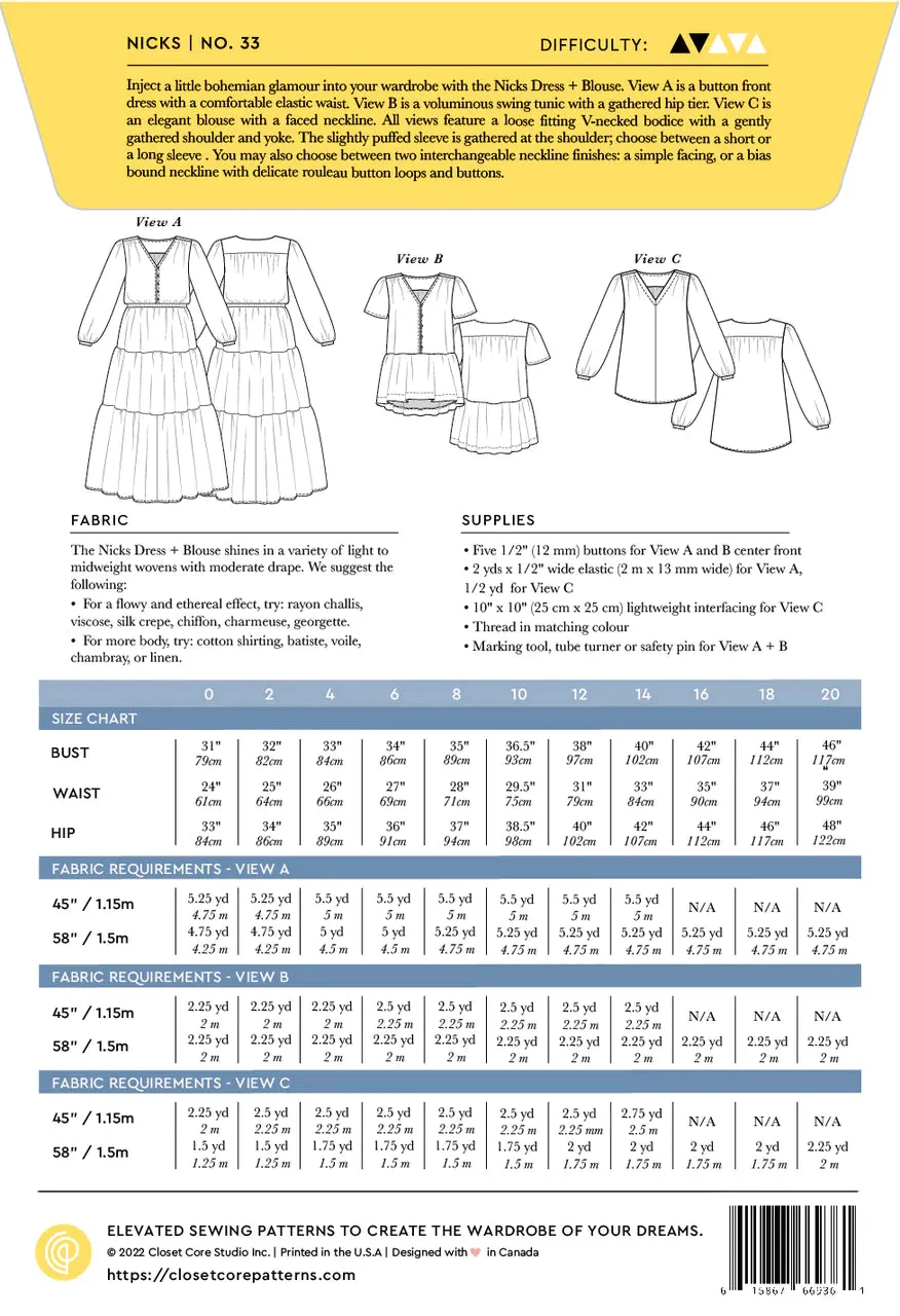 Closet Core Patterns | Nicks Dress