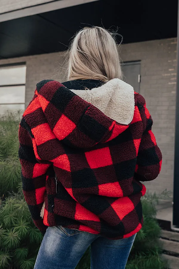 Cold Rush Reversible Sherpa Jacket in Red