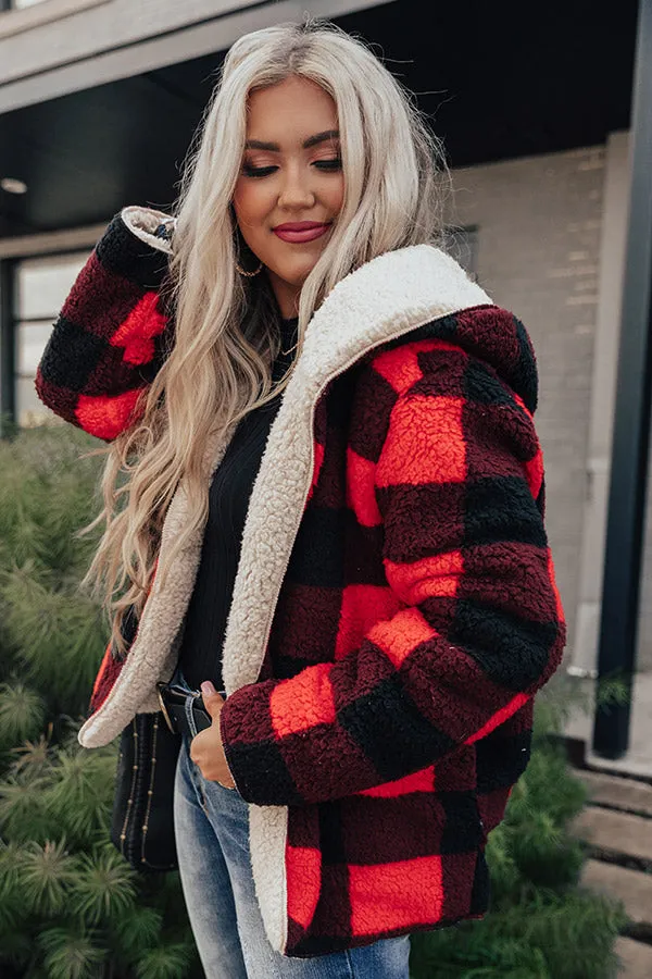 Cold Rush Reversible Sherpa Jacket in Red