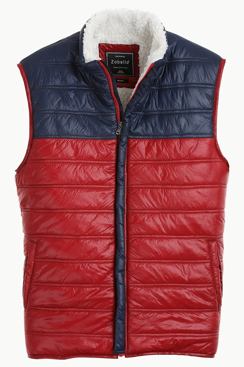 Color-Block Quilted Jacket with Sherpa Lining