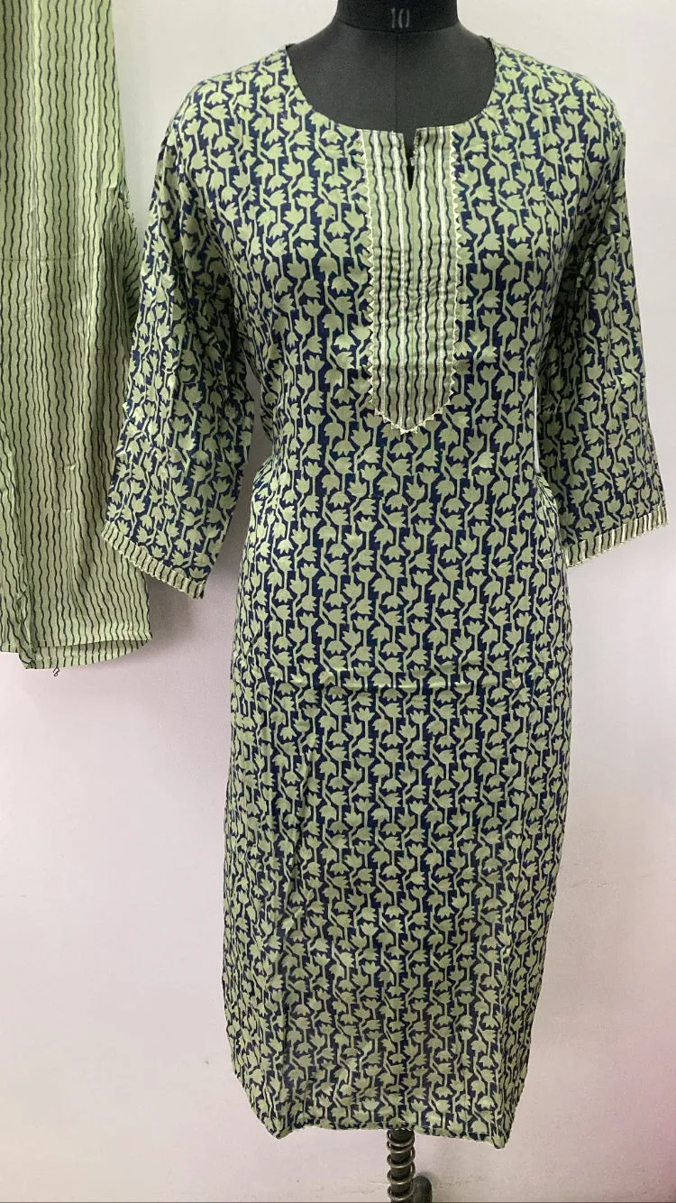 Cotton Silk Tunic With Kota Doriya Dupatta Full Set