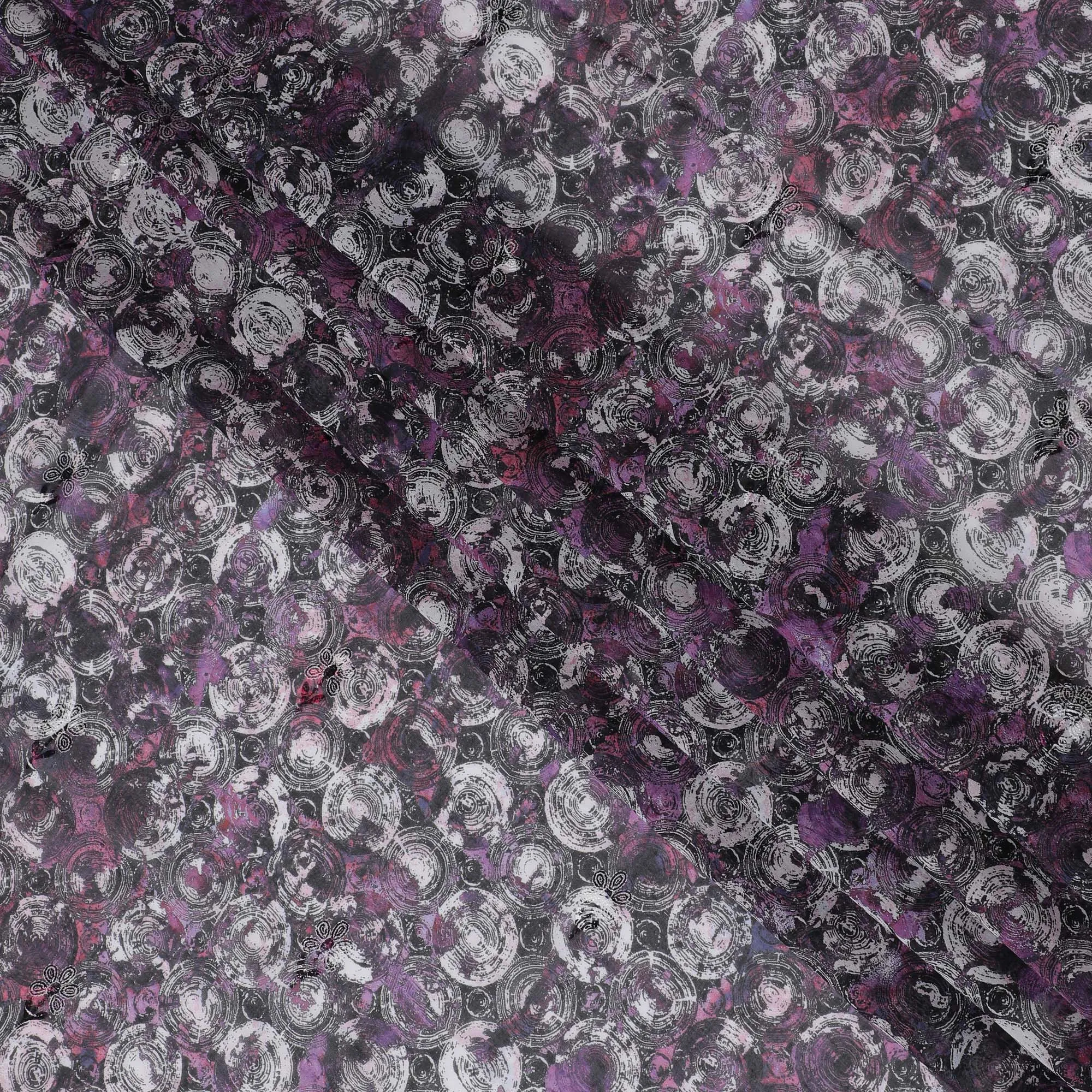 Deep Mauve Premium Cotton Voile Fabric with Historical Coin Motifs - Traditional Thobe Material, 140 cm Wide-D20229