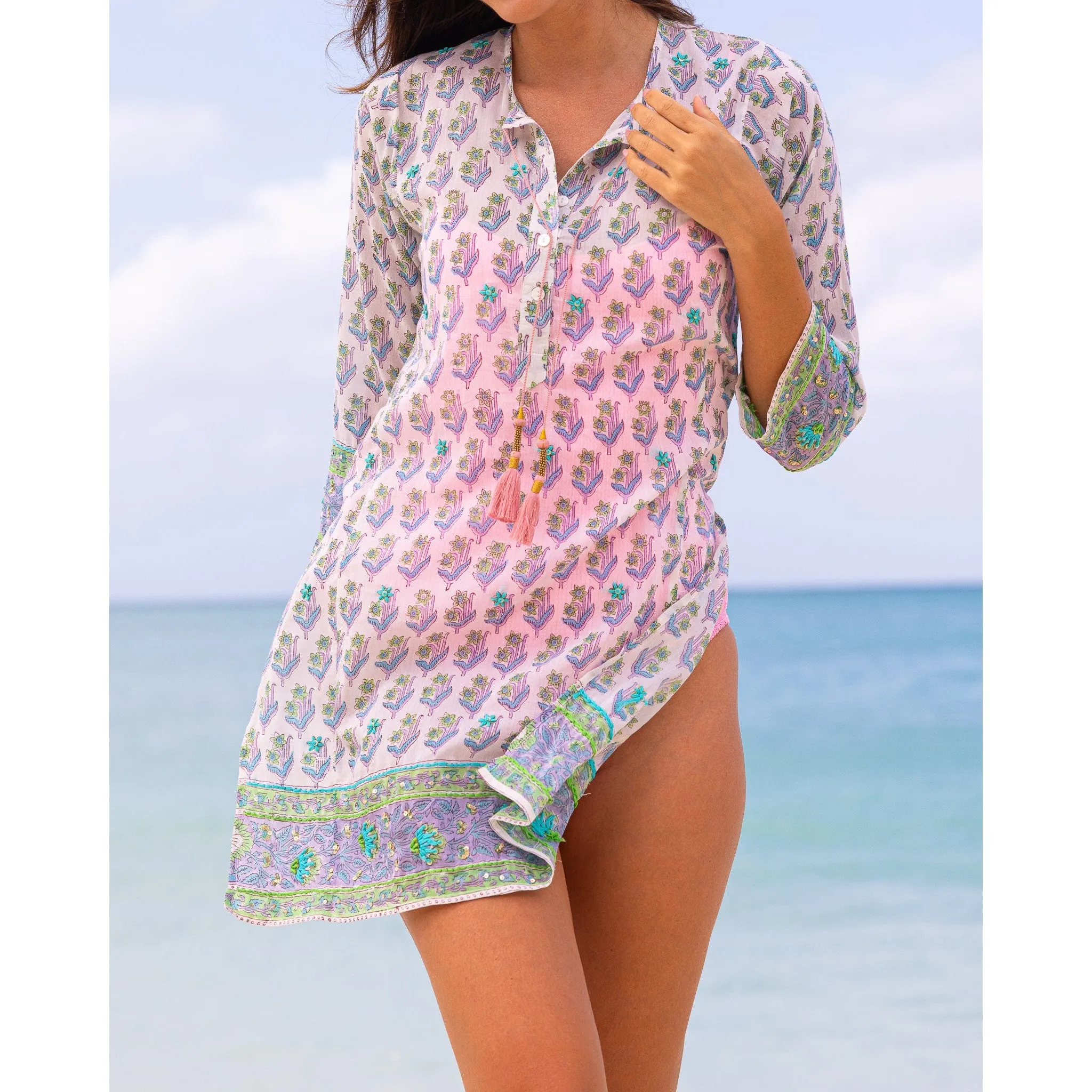 Embroidered Tunic Cover Up