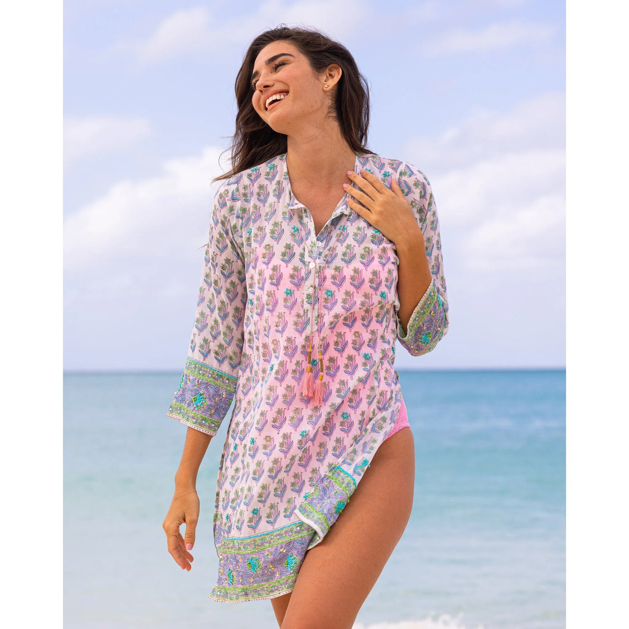 Embroidered Tunic Cover Up