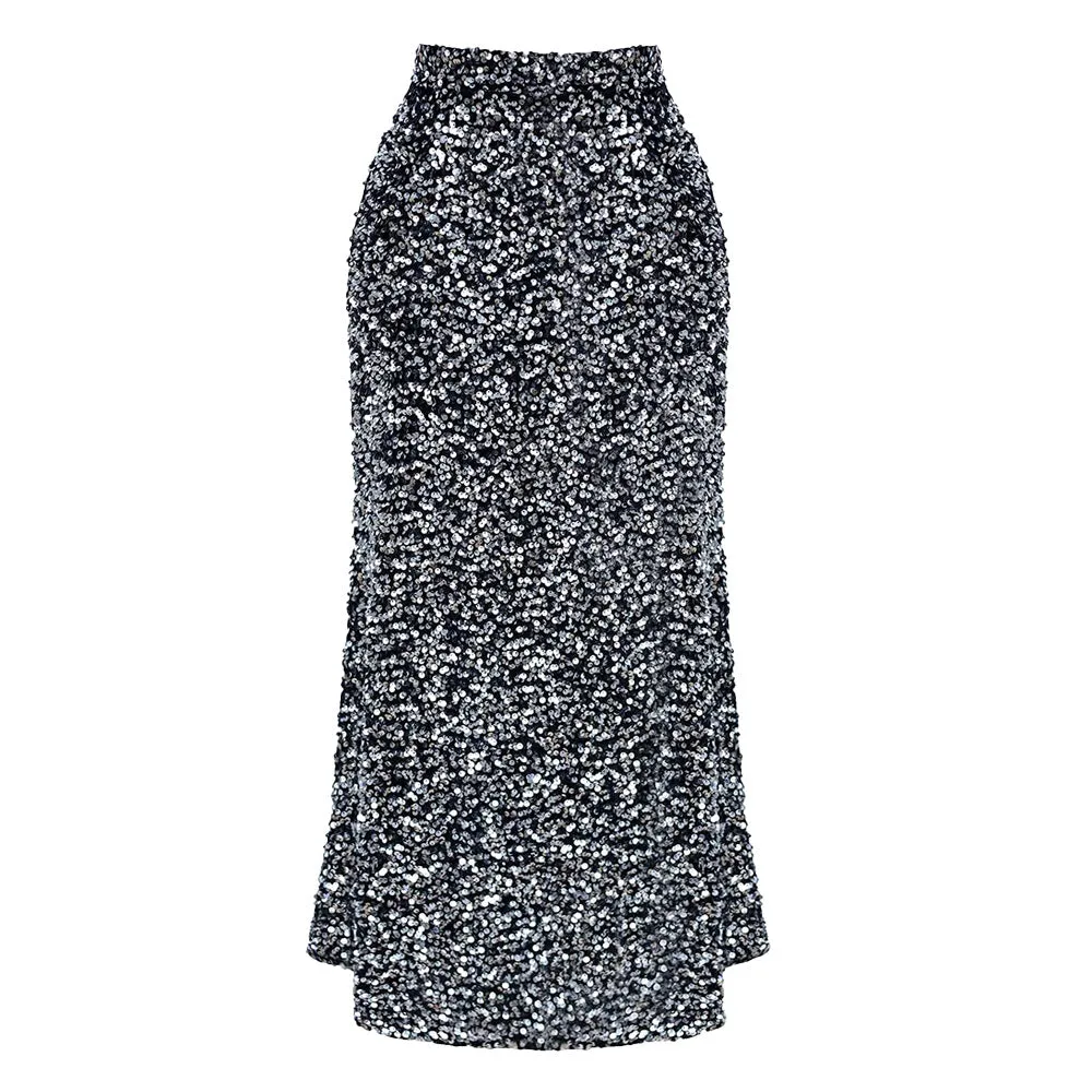 Fashionkova talladega nights costume Women's Sequined Hip Skirt Autumn and Winter Sequined A- line Skirt Slim-Fit Dinner Dress Skirt