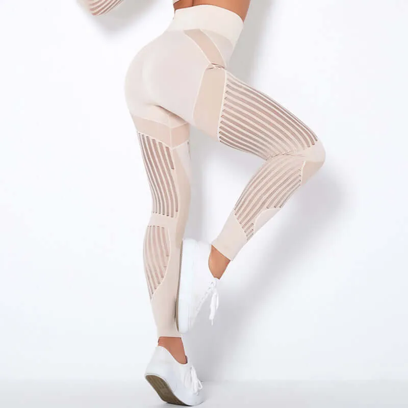 FITTOO Seamless Leggings for Fitness Hollow Out High Waist Workout Gym Sport Leggings Women Push up Leggins Female Pants