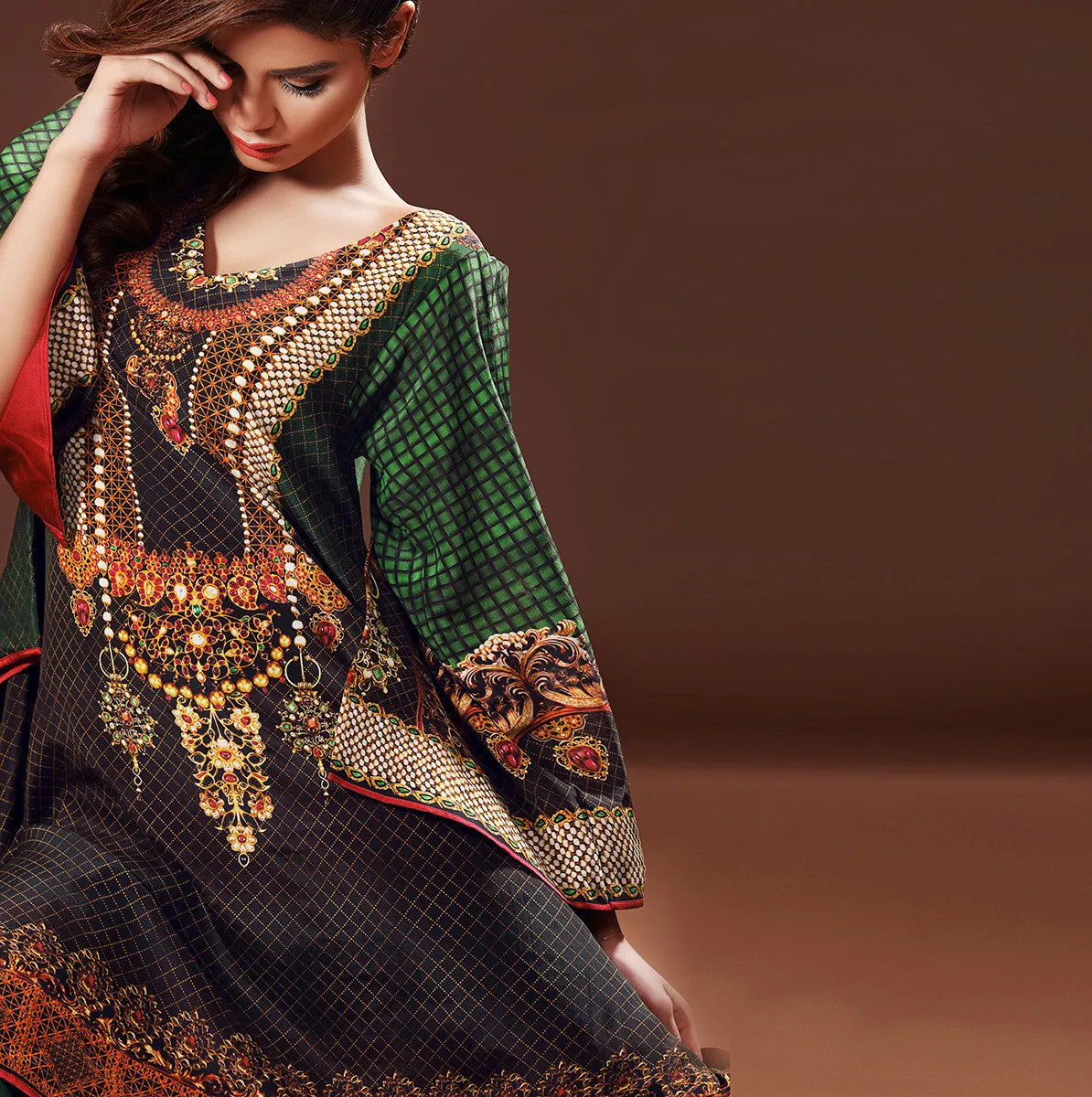 Gul Ahmed Lamis Digital Silk Tunic SDGS-01