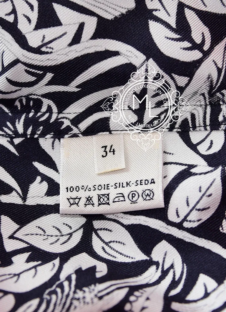 Hermes Black Navy Jungle Love Silk Tunic Dress 34 fit 36