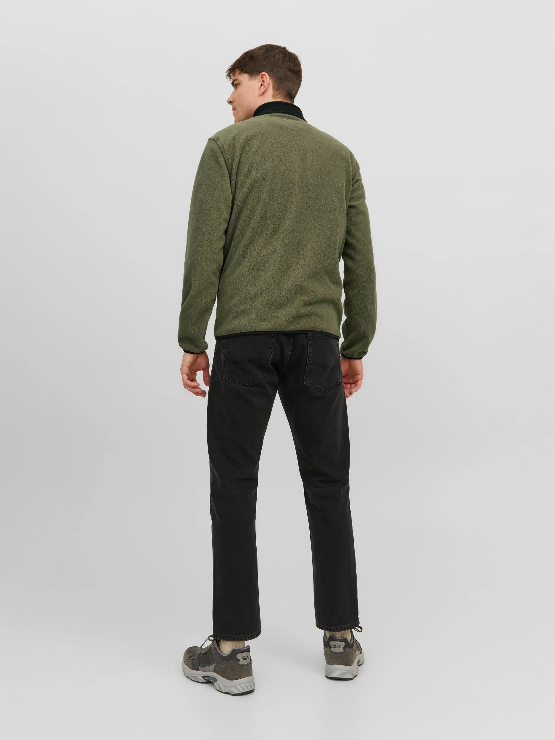 Jack & Jones Flame Fleece Jacket-DUSTY OLIVE