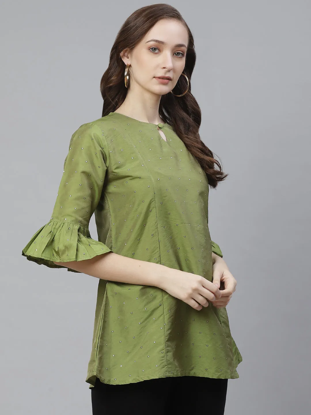Jashvi Pista Green Tunic