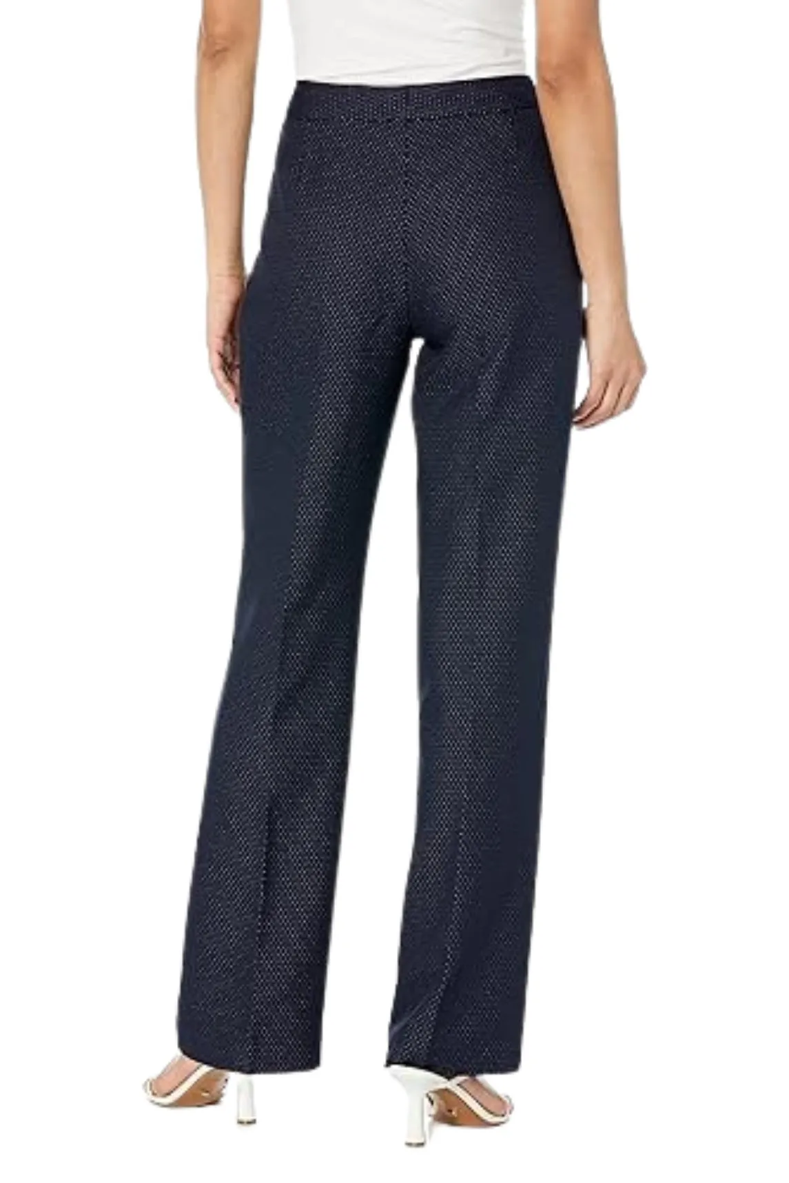 Le Suit Petite Birdseye Jacqaurd Two Button Piped Jacket and Pant Set