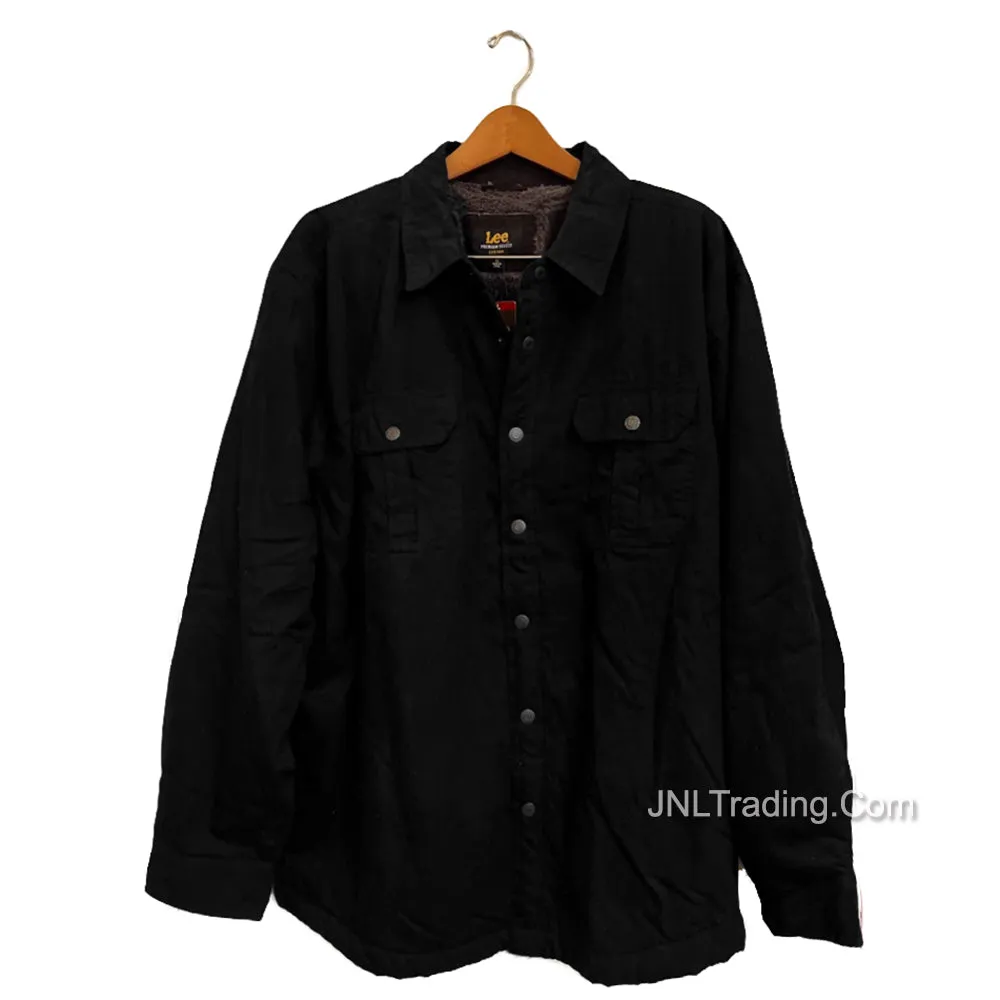 LEE Sherpa Lined Blue/Black Denim Durable Warm Shirt Jacket