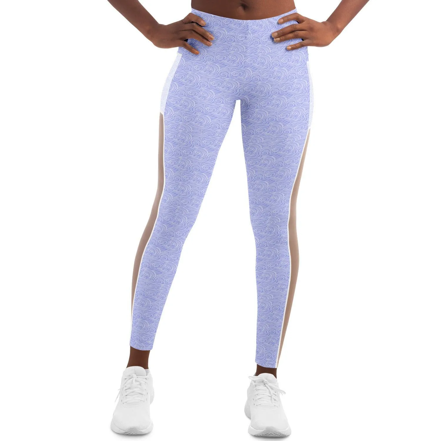 Lilac Patterned Mesh Pocket Legging