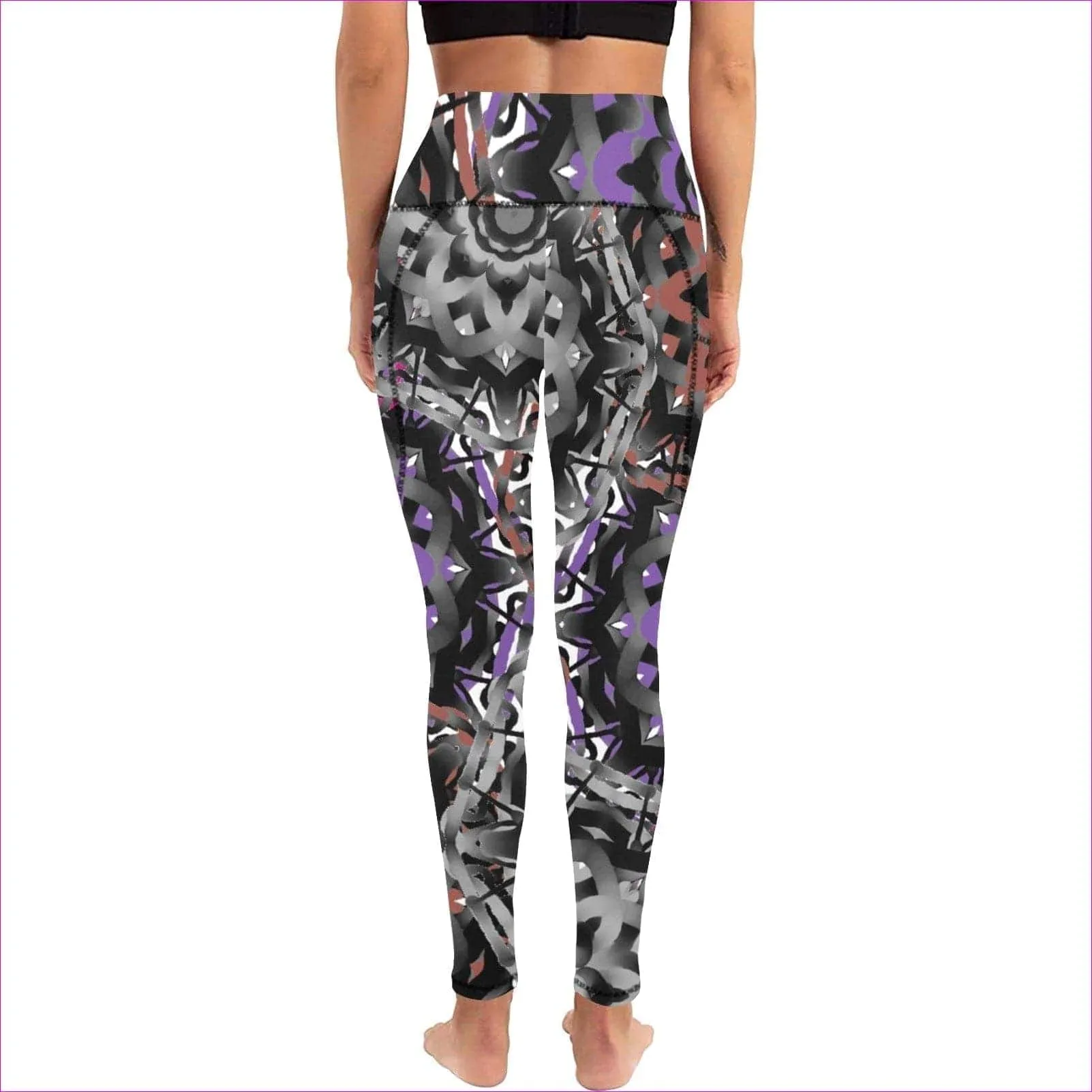 Mandala Graffiti High Waist Leggings with Pockets