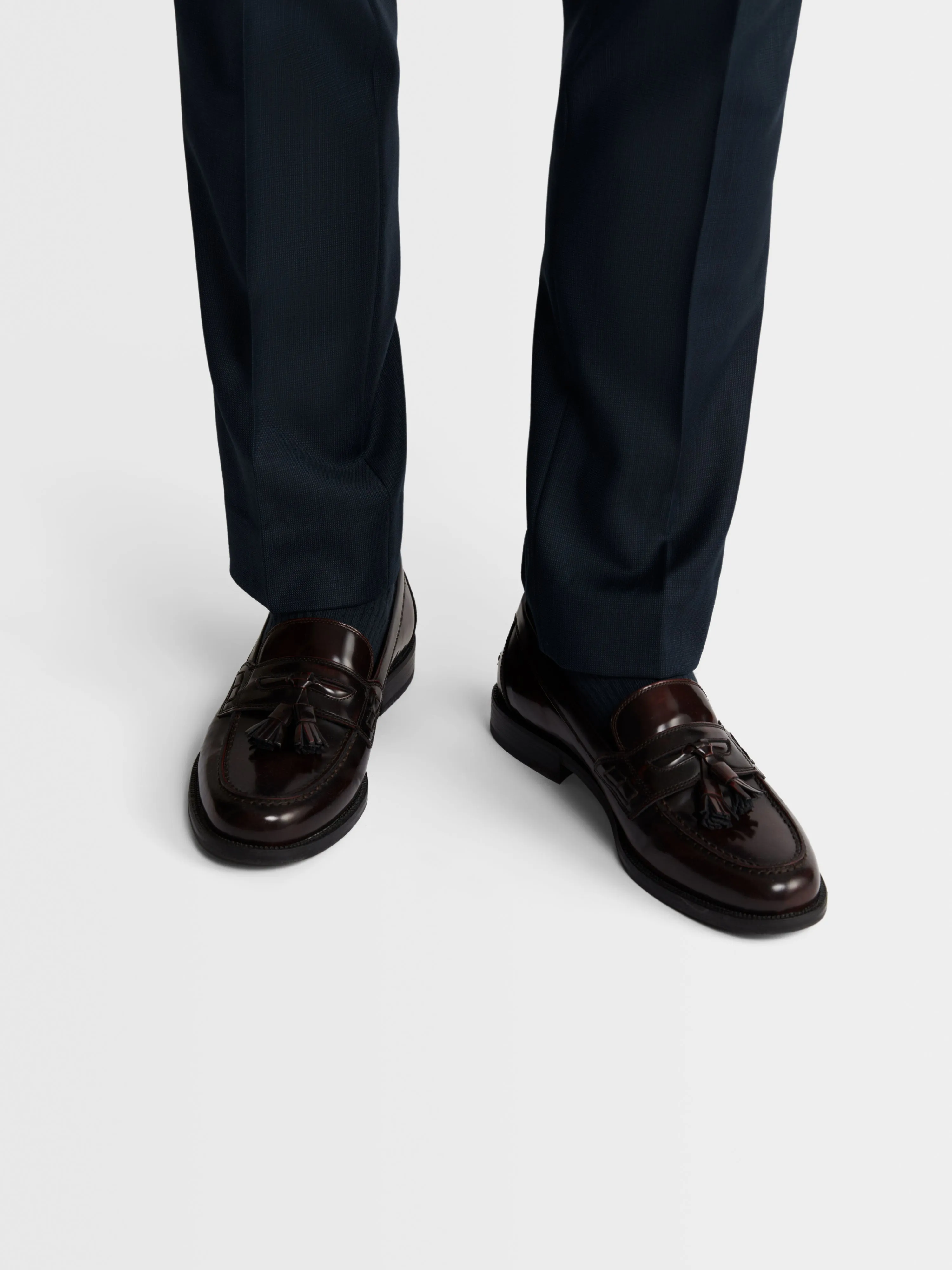 Maxwell Italian Luxury Slim Navy Textured Suit Trouser