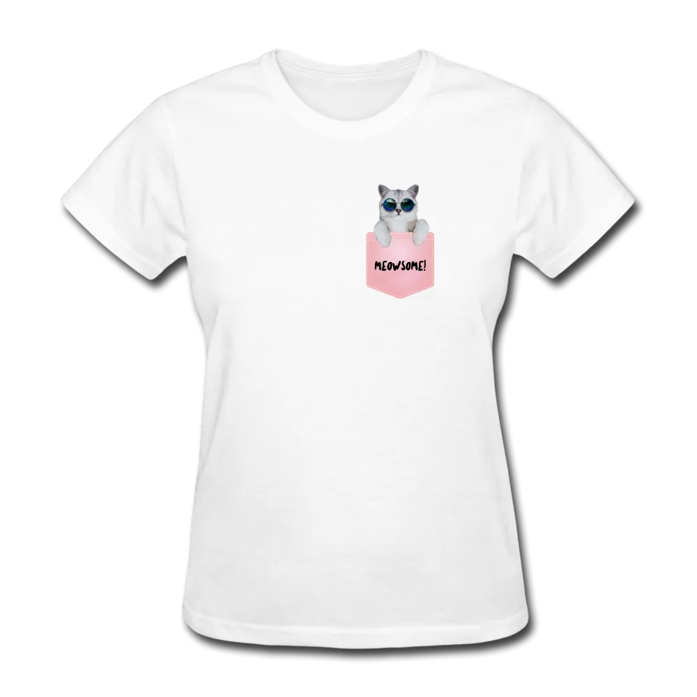 Meowsome Pocket Cat Women's Funny T-Shirt