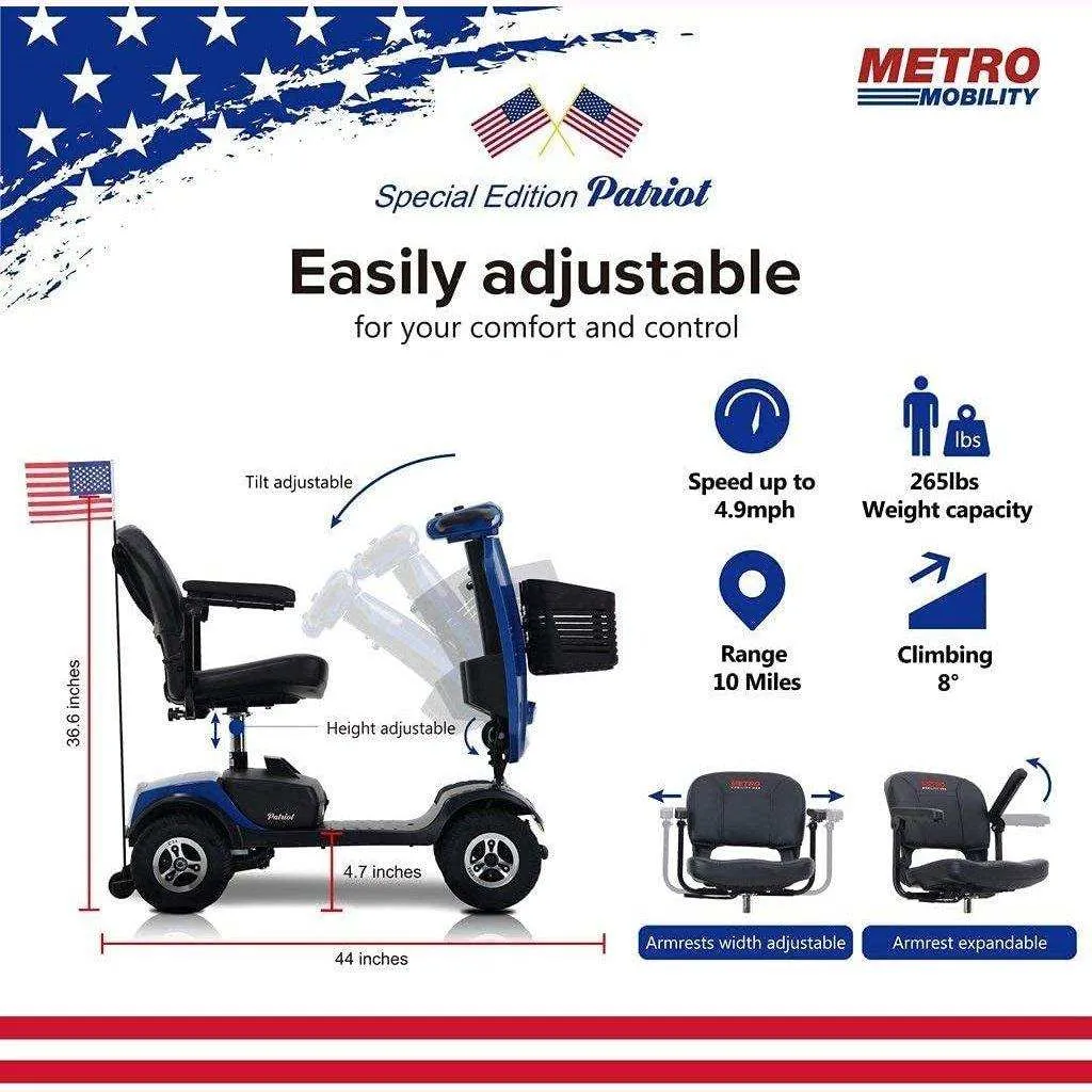 Metro Mobility Patriot Series 4-Wheel Travel Mobility Scooter