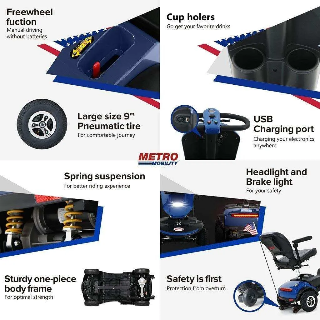 Metro Mobility Patriot Series 4-Wheel Travel Mobility Scooter