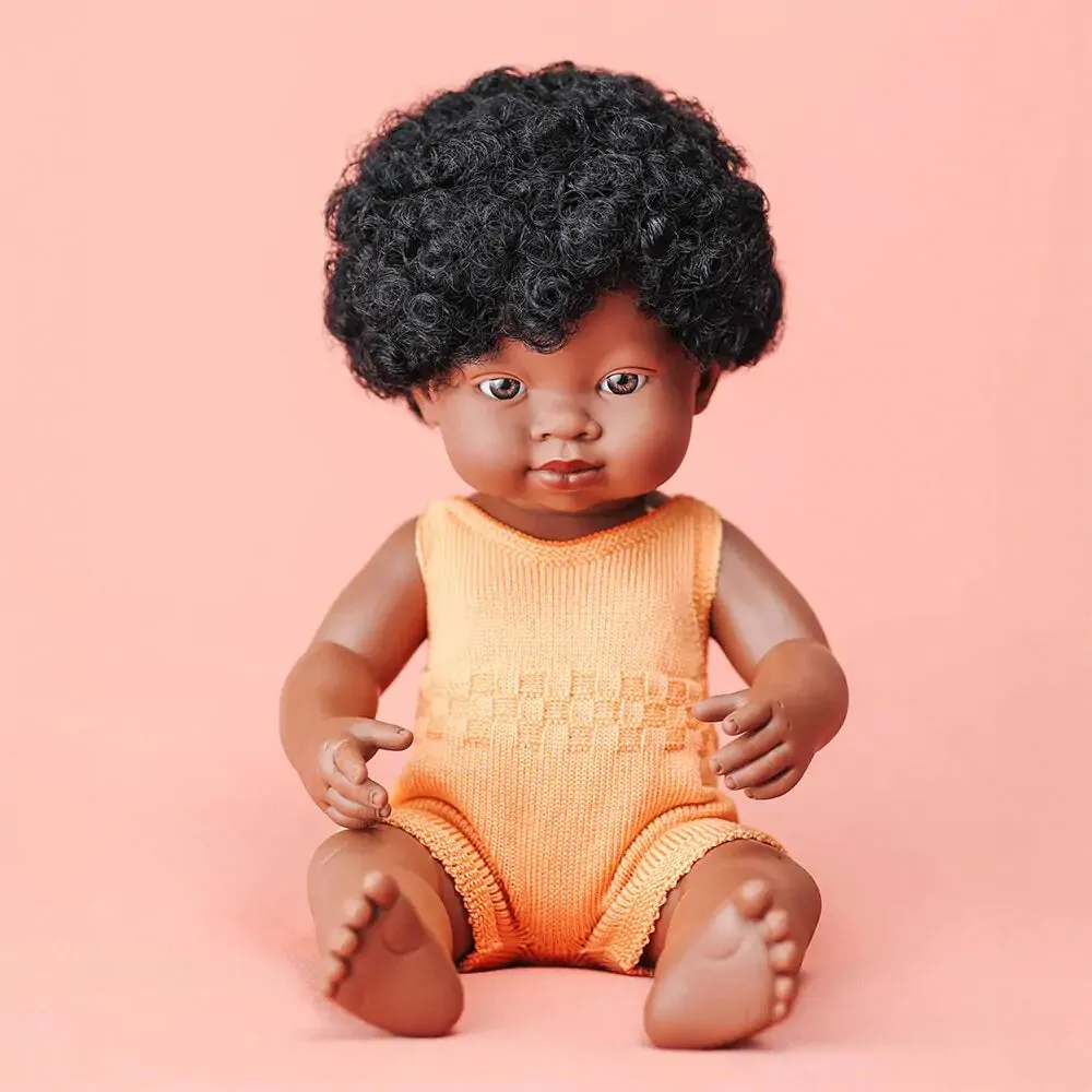 Miniland Baby Doll African Girl 15"