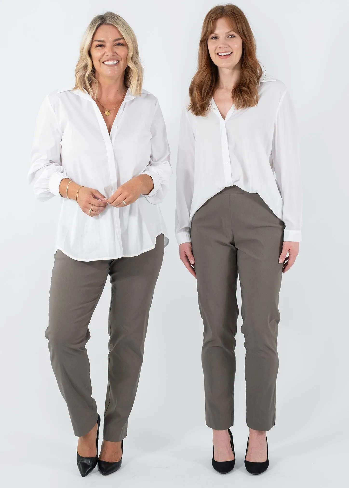 Narrow Miracle Bengaline Pants in Bark Neutral