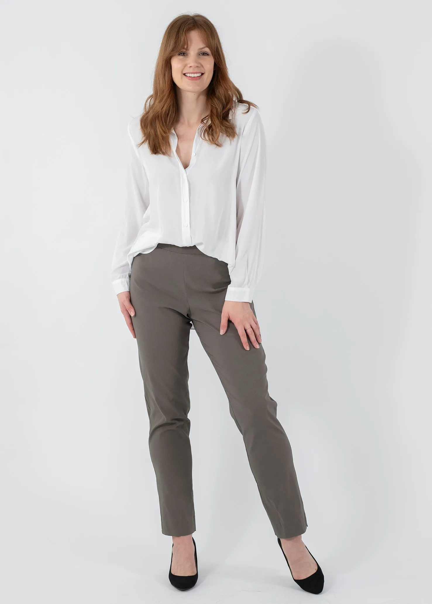 Narrow Miracle Bengaline Pants in Bark Neutral