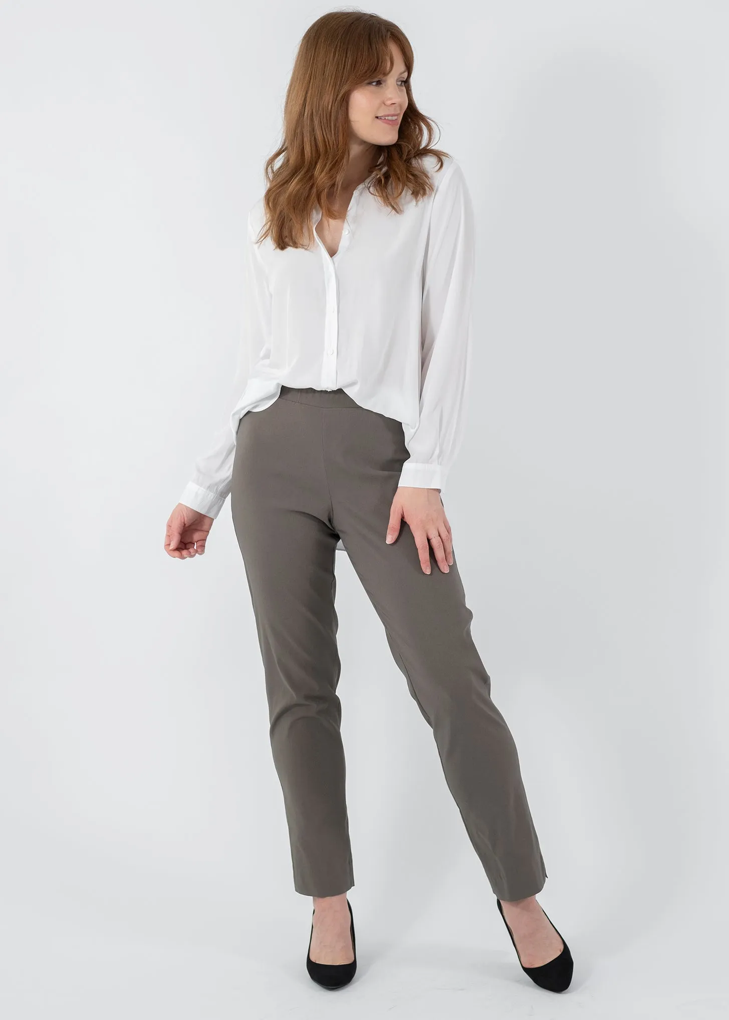 Narrow Miracle Bengaline Pants in Bark Neutral