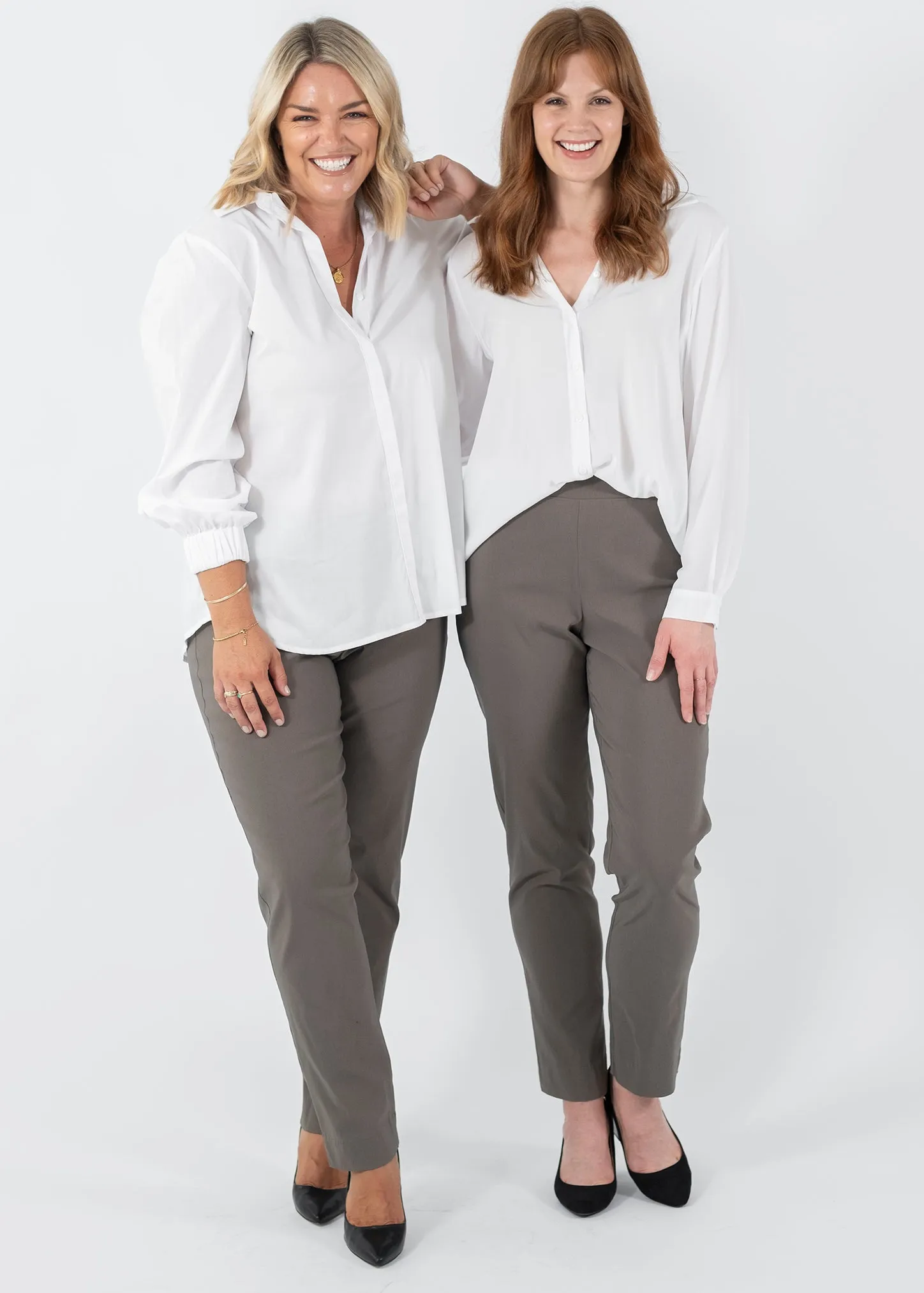 Narrow Miracle Bengaline Pants in Bark Neutral
