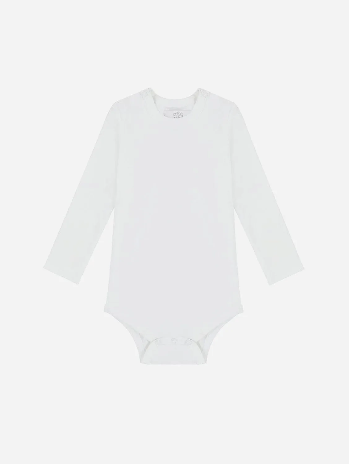 Organic Cotton Long Sleeved Bodysuit | White