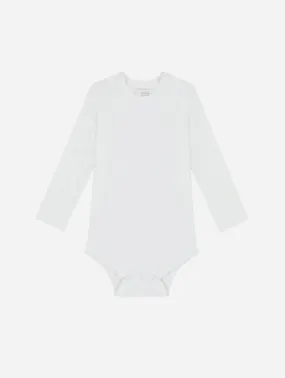 Organic Cotton Long Sleeved Bodysuit | White