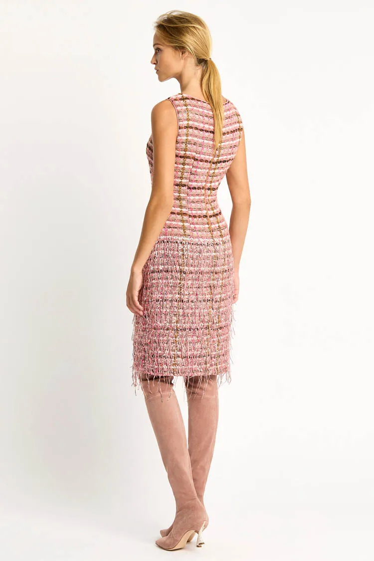 Paris Fringed Sequin Tweed Dress