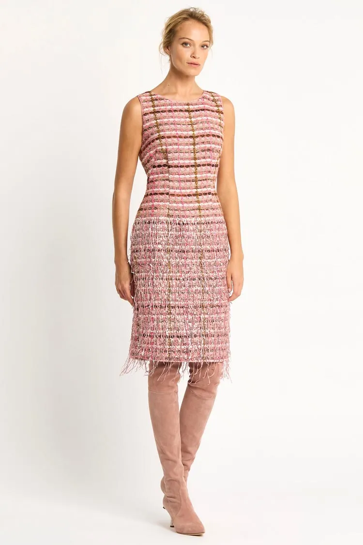 Paris Fringed Sequin Tweed Dress