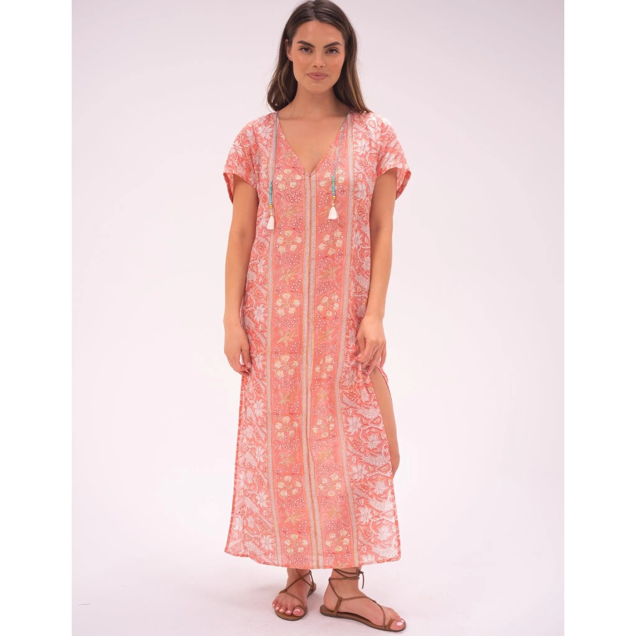 Peach Tunic Kaftan Dress