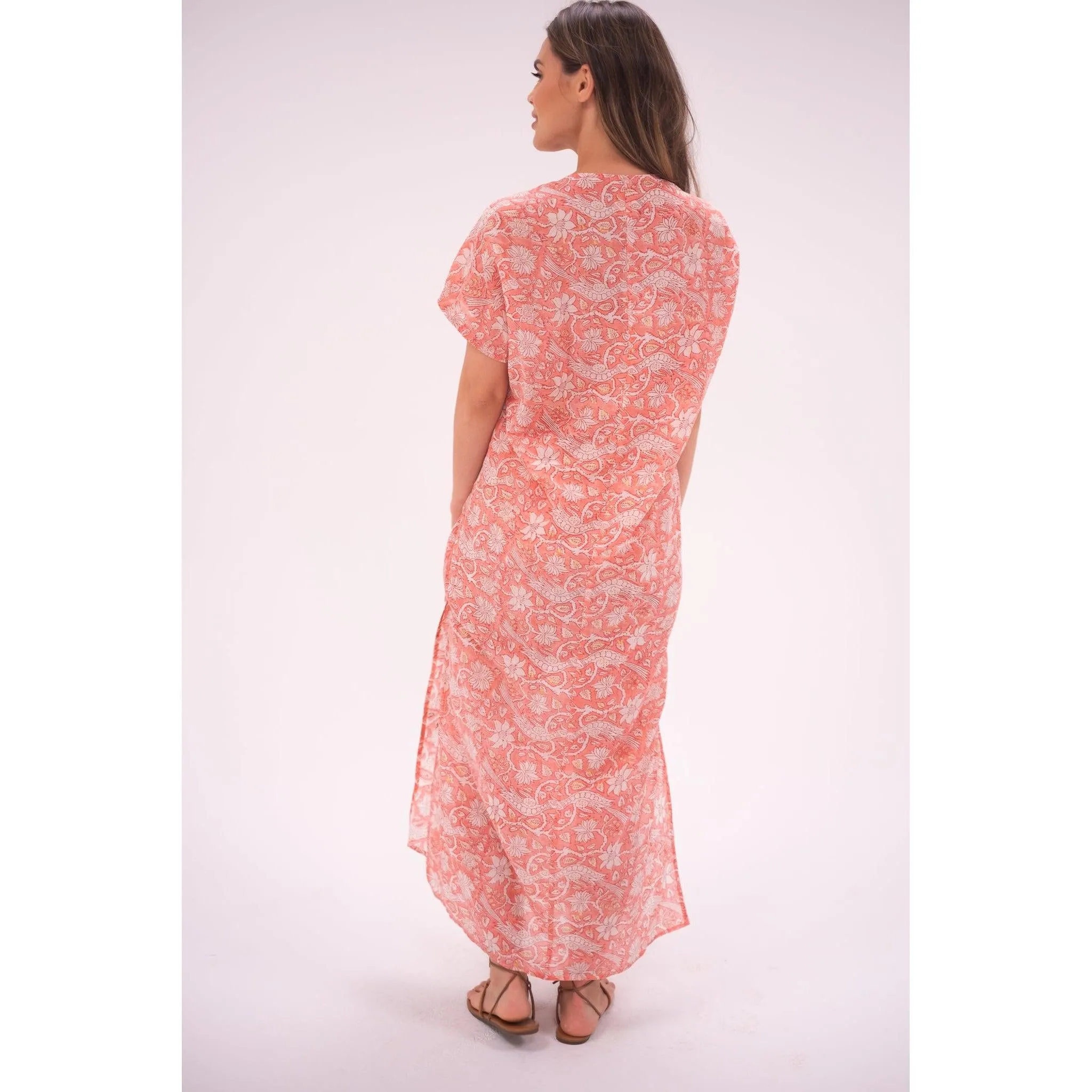 Peach Tunic Kaftan Dress
