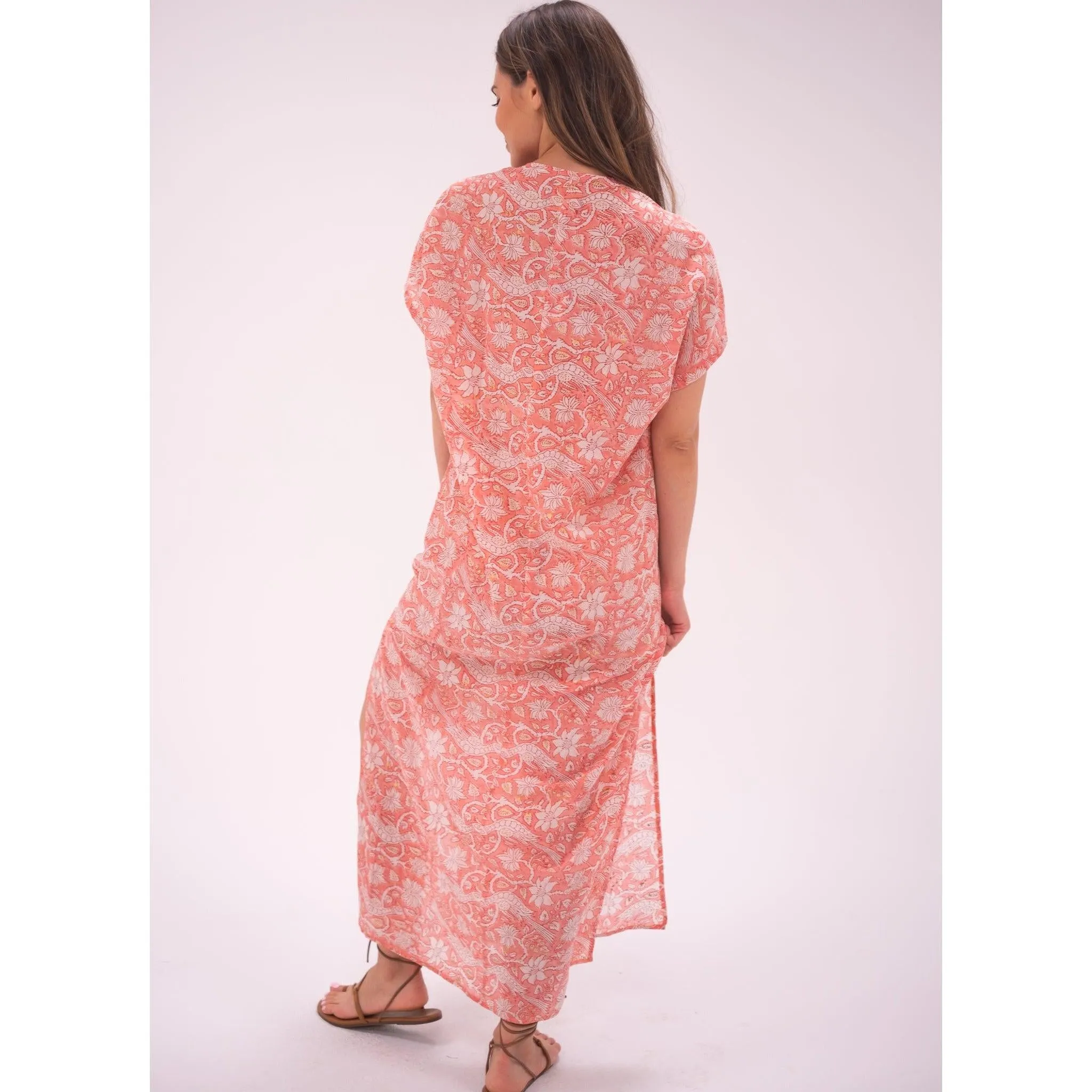 Peach Tunic Kaftan Dress