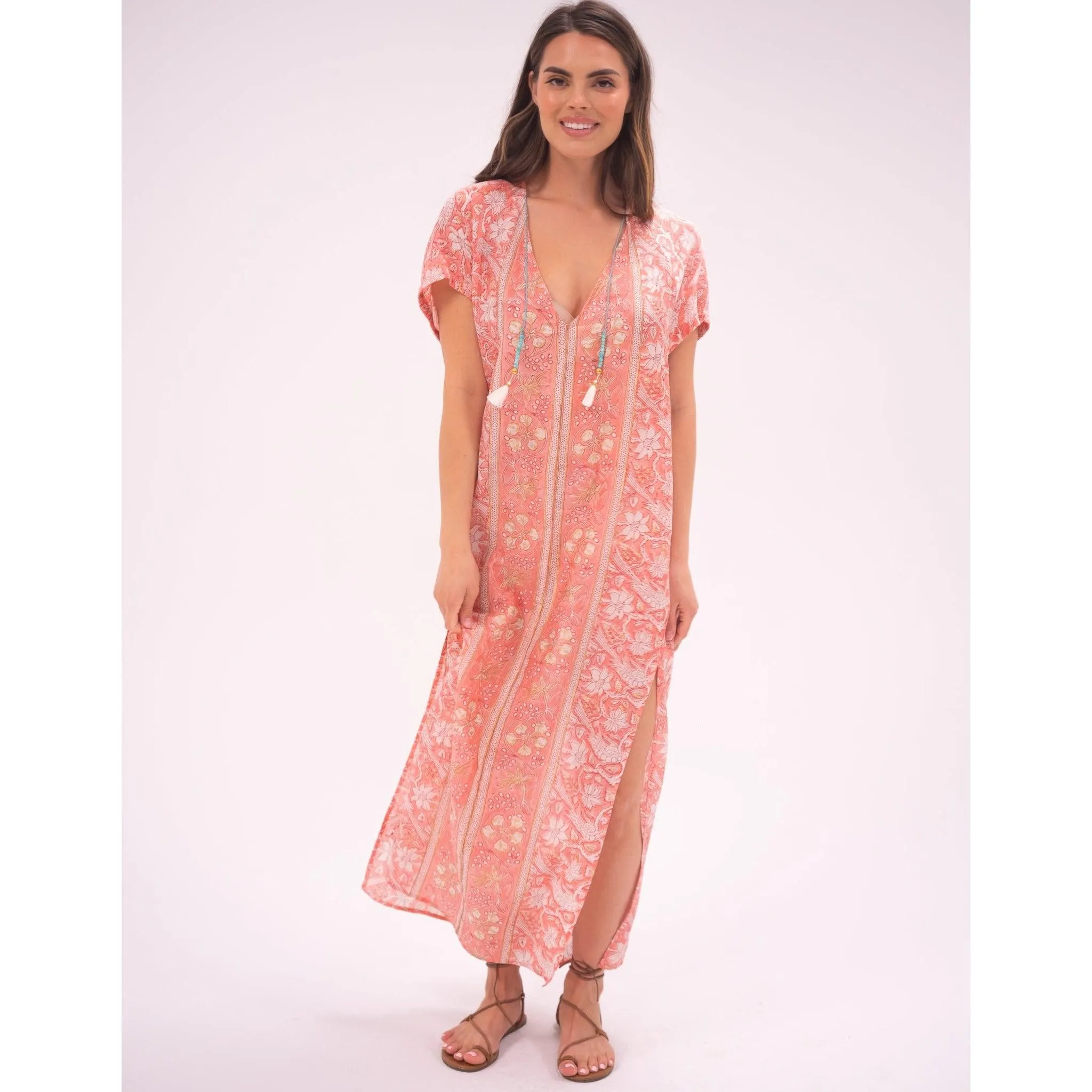 Peach Tunic Kaftan Dress